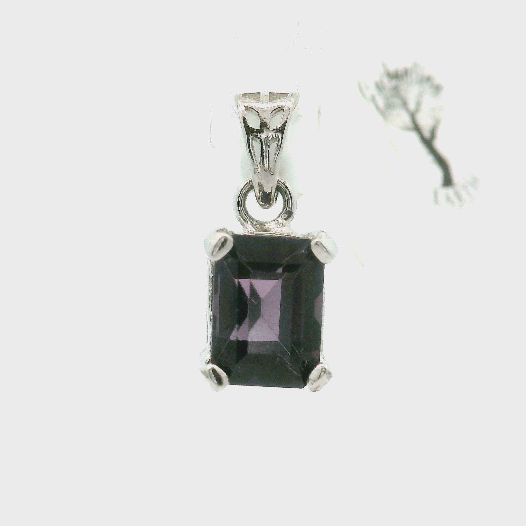 Purple Spinel Mini Pendant .925 Silver for Spirituality, Mystery, and Imagination