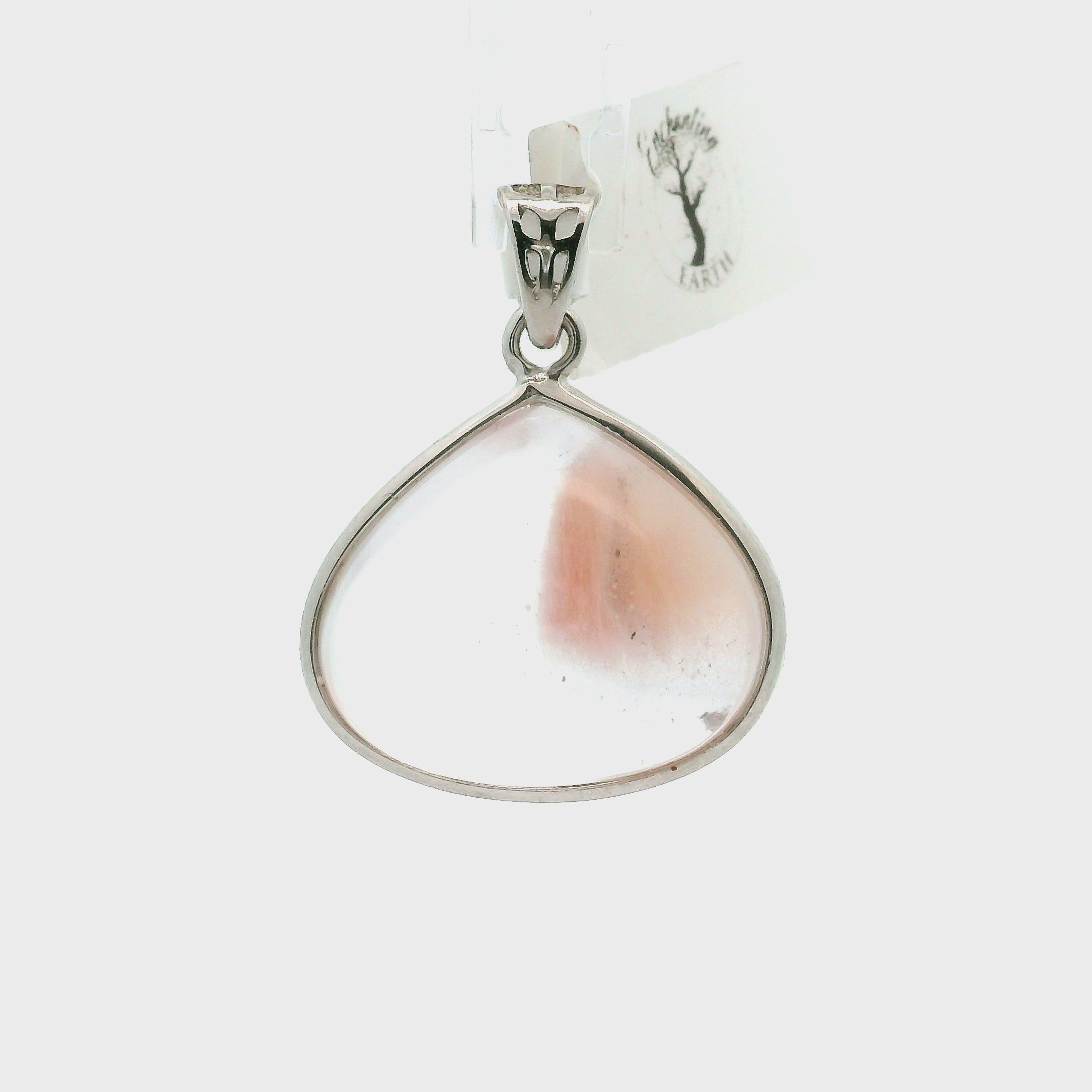 Amphibole Quartz Pendant .925 Sterling Silver for Connection with Angels and Protection