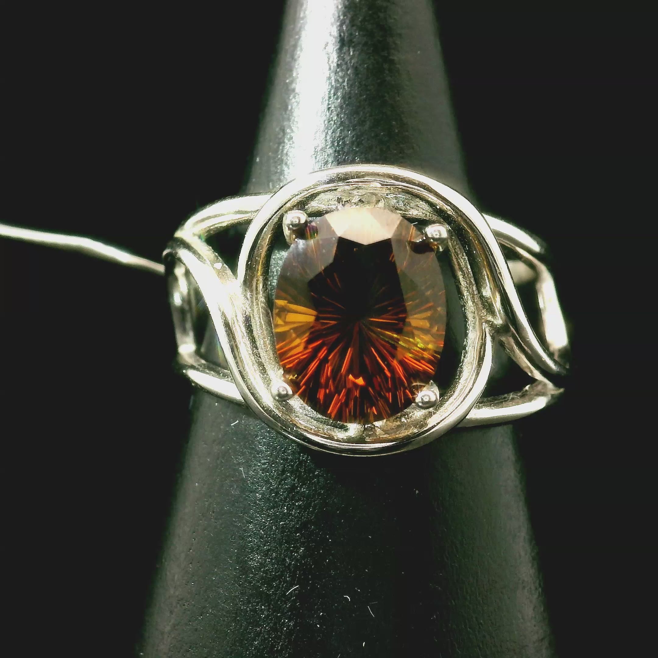 Mali Garnet Cuff Ring .925 Sterling Silver for Health, Grounding and Connection to Mother Earth