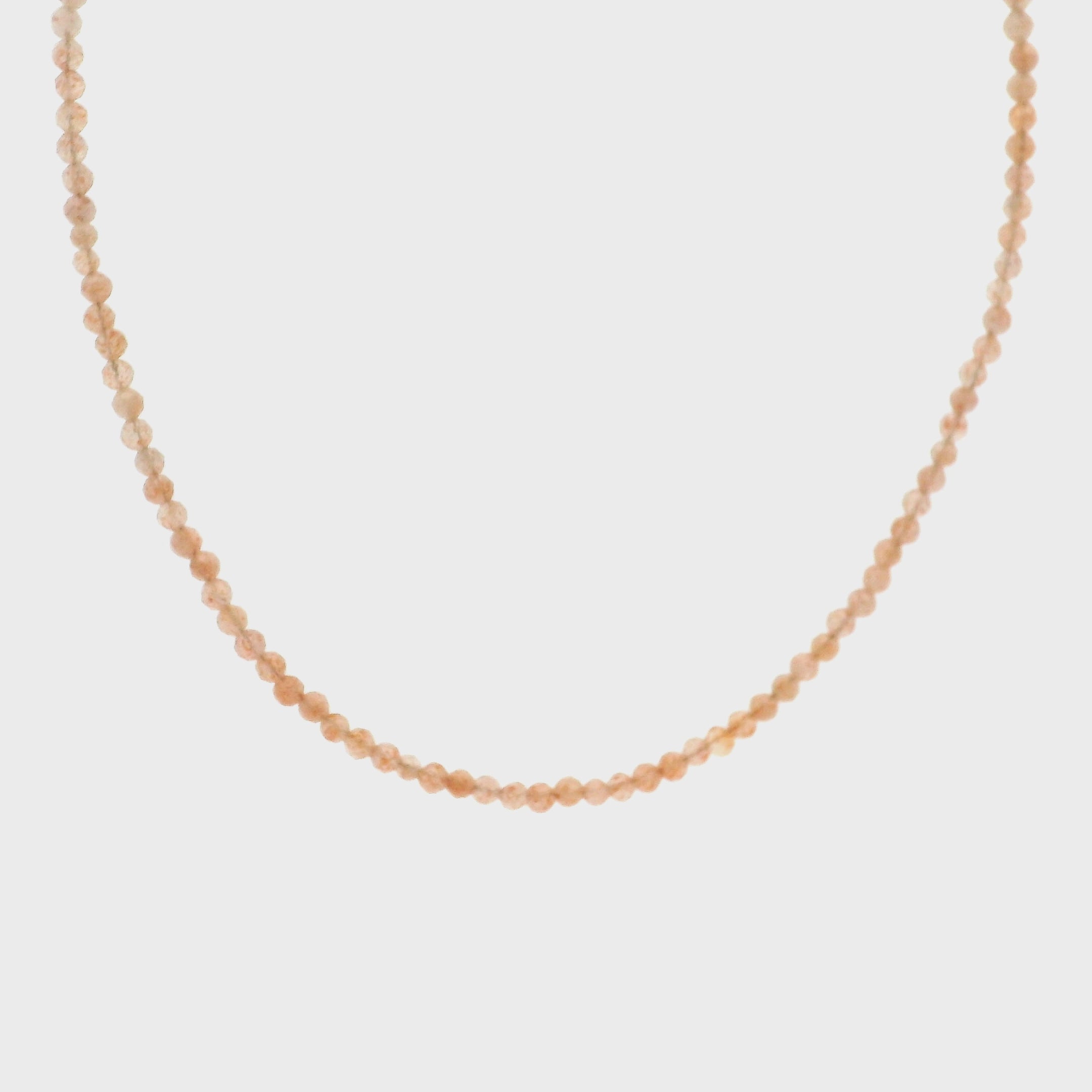 Sunstone Micro Faceted Choker/Layering Necklace 925 Silver for Energy and Vitality