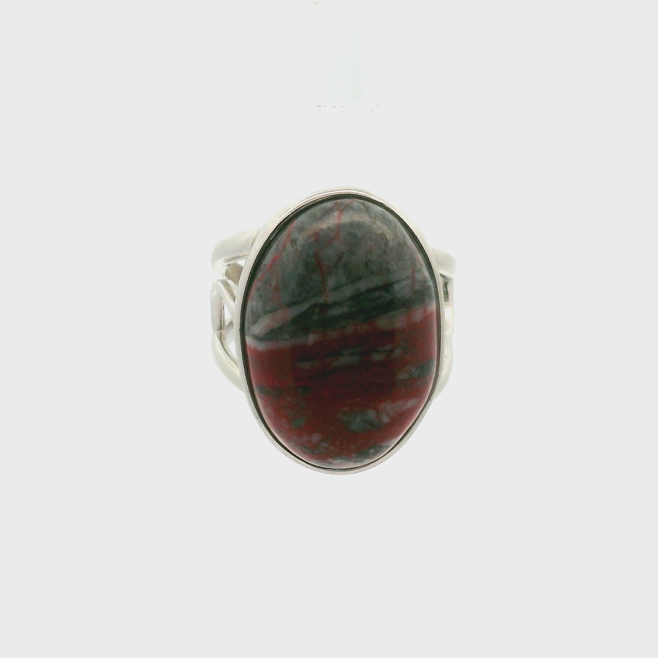 Cinnabar Cuff Ring .925 Sterling Silver for Creativity, Empowerment and Transformation