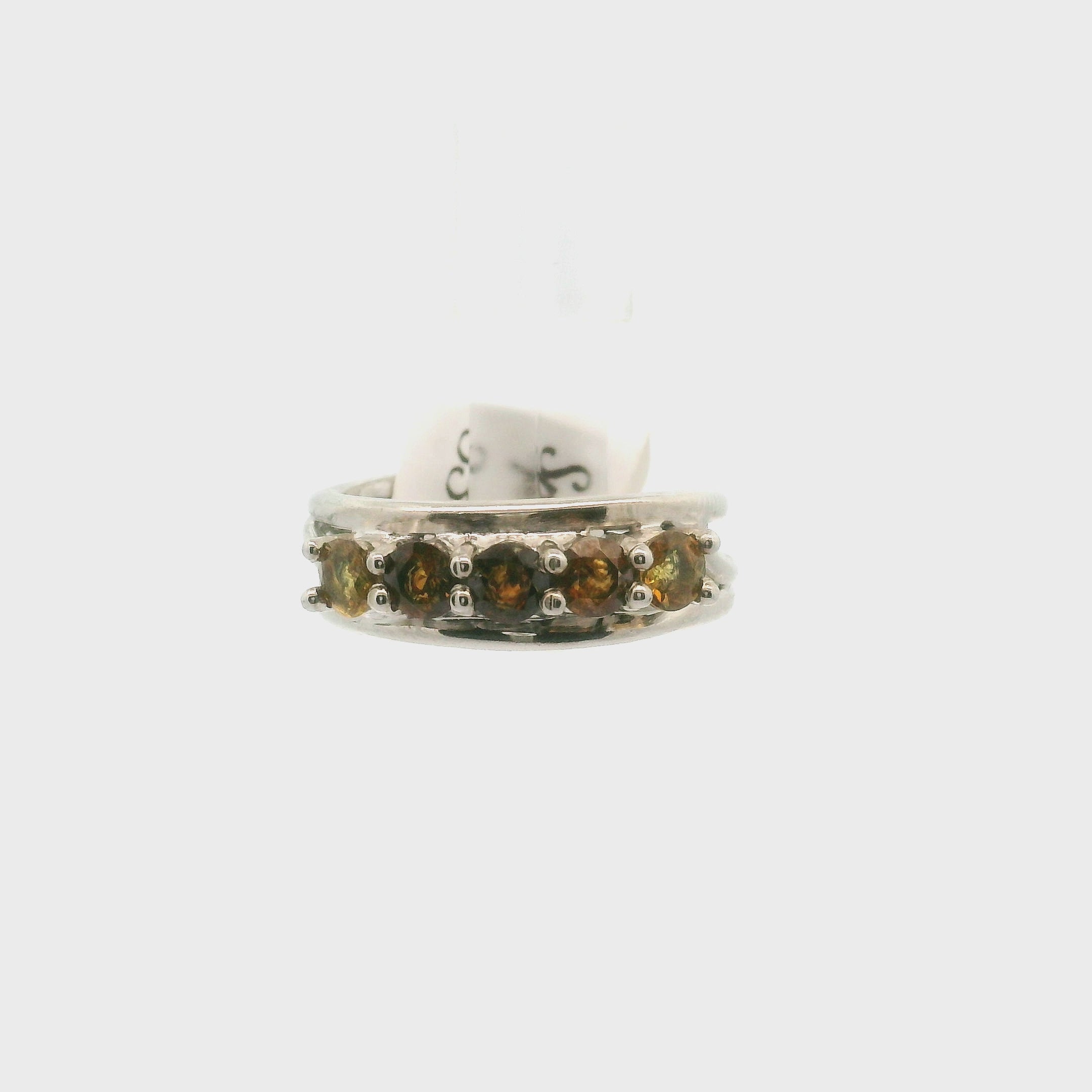 Sphene Stacker Cuff Ring .925 Silver for Higher Thought and Imagination