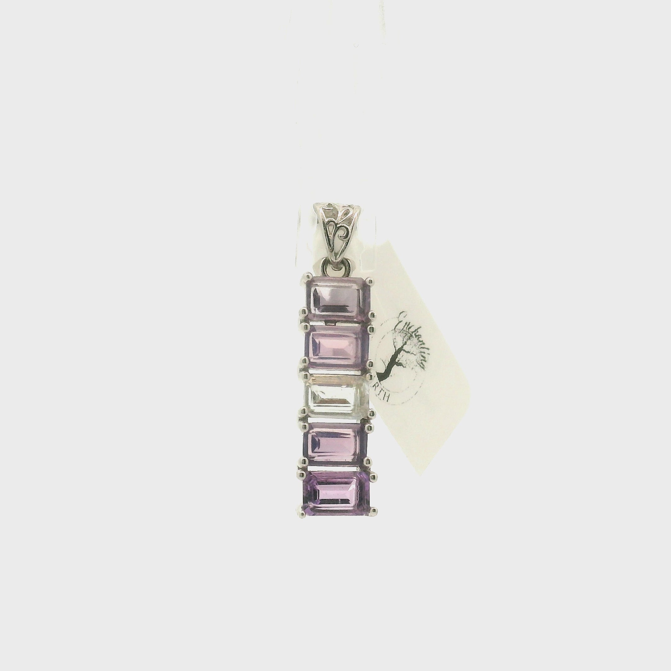 Rectangle Stacker Pendant .925 Silver for Healing, Intention Setting and Manifesting your Desires