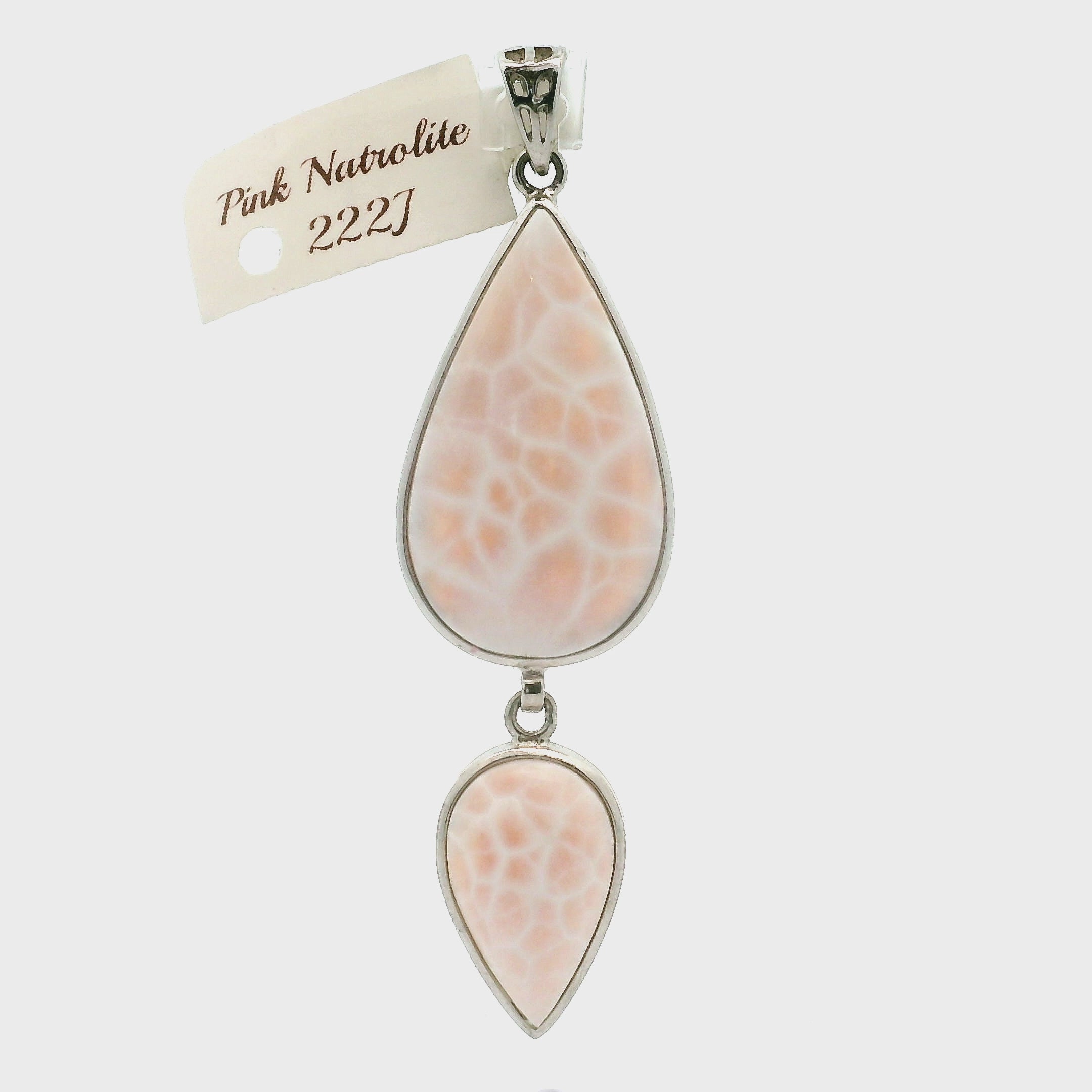 Pink Natrolite Pendant .925 Silver for Channeling, Psychic Abilities and Awakening of your Third Eye Chakra