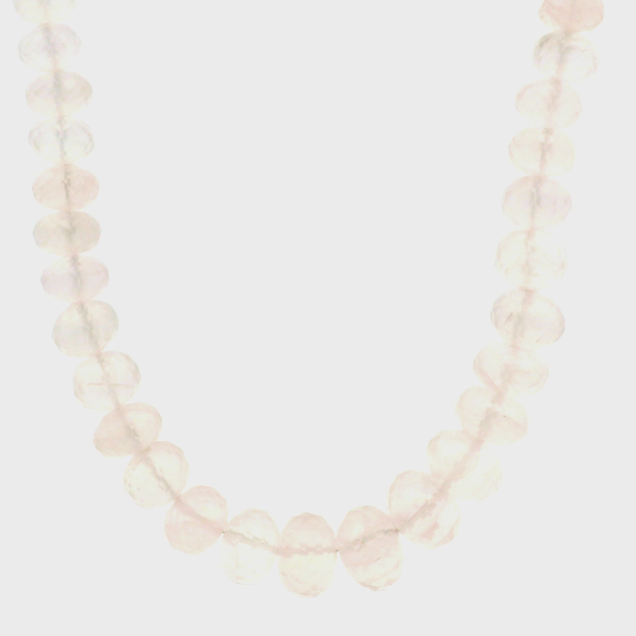 Rose Quartz Faceted Rondelle Necklace 925 Silver for Compassion, Self Love and Releasing Emotional Barriers