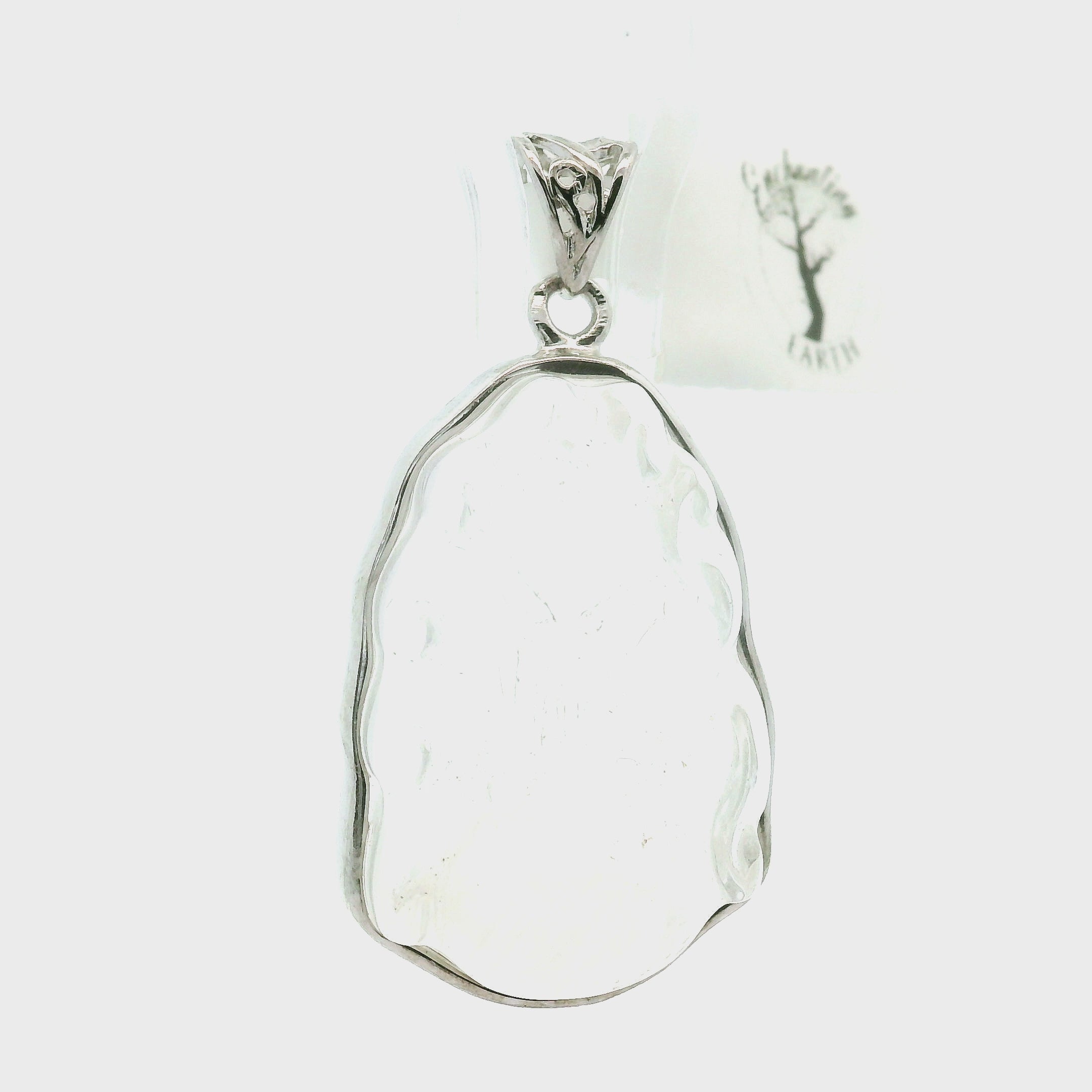 Blue Smoke Lemurian Quartz Nine-tails Pendant .925 Silver for Ascension, Connection with Guides and Meditation