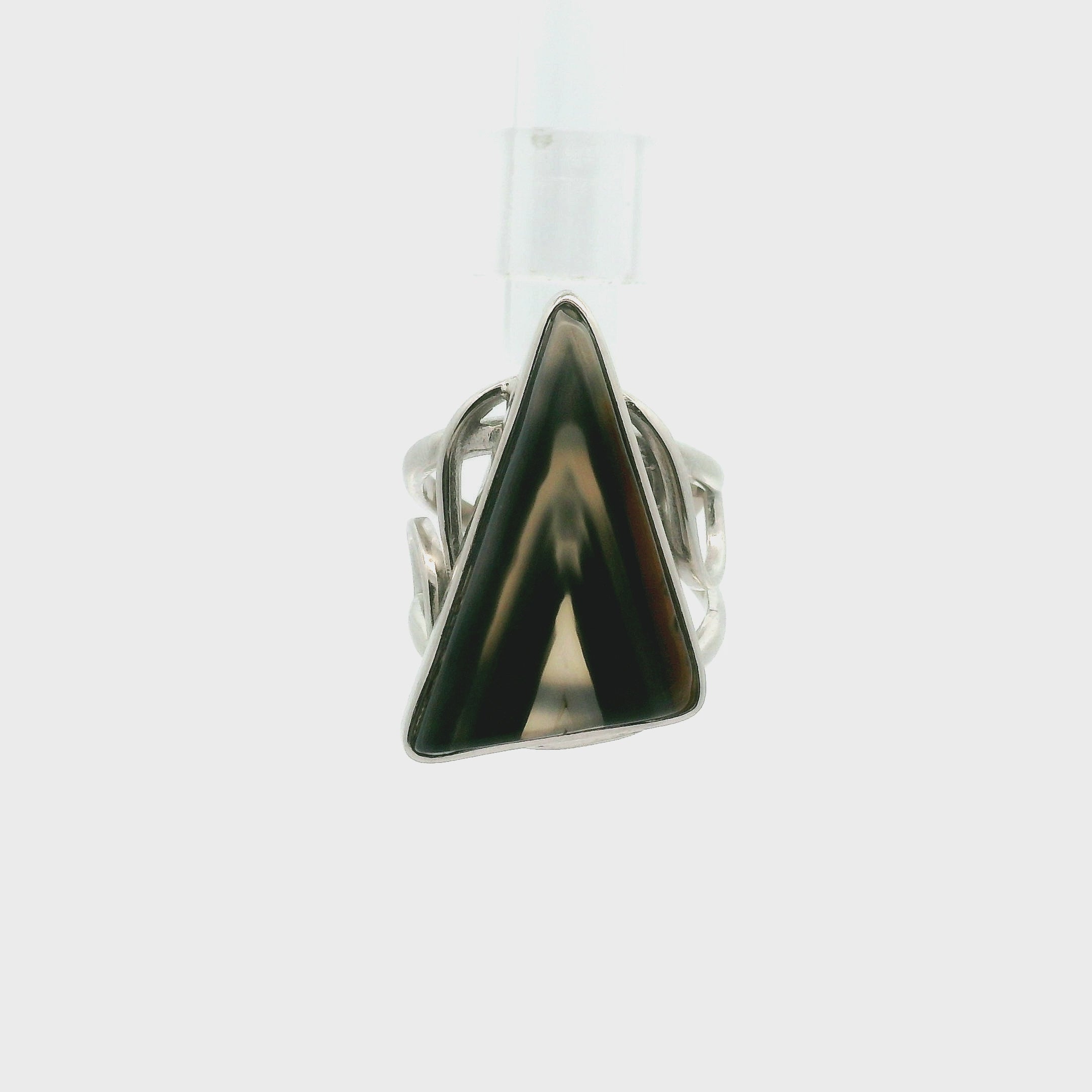 Quartz Pseudomorph Barite Cuff Ring 925 Silver for Higher Awareness and Courage