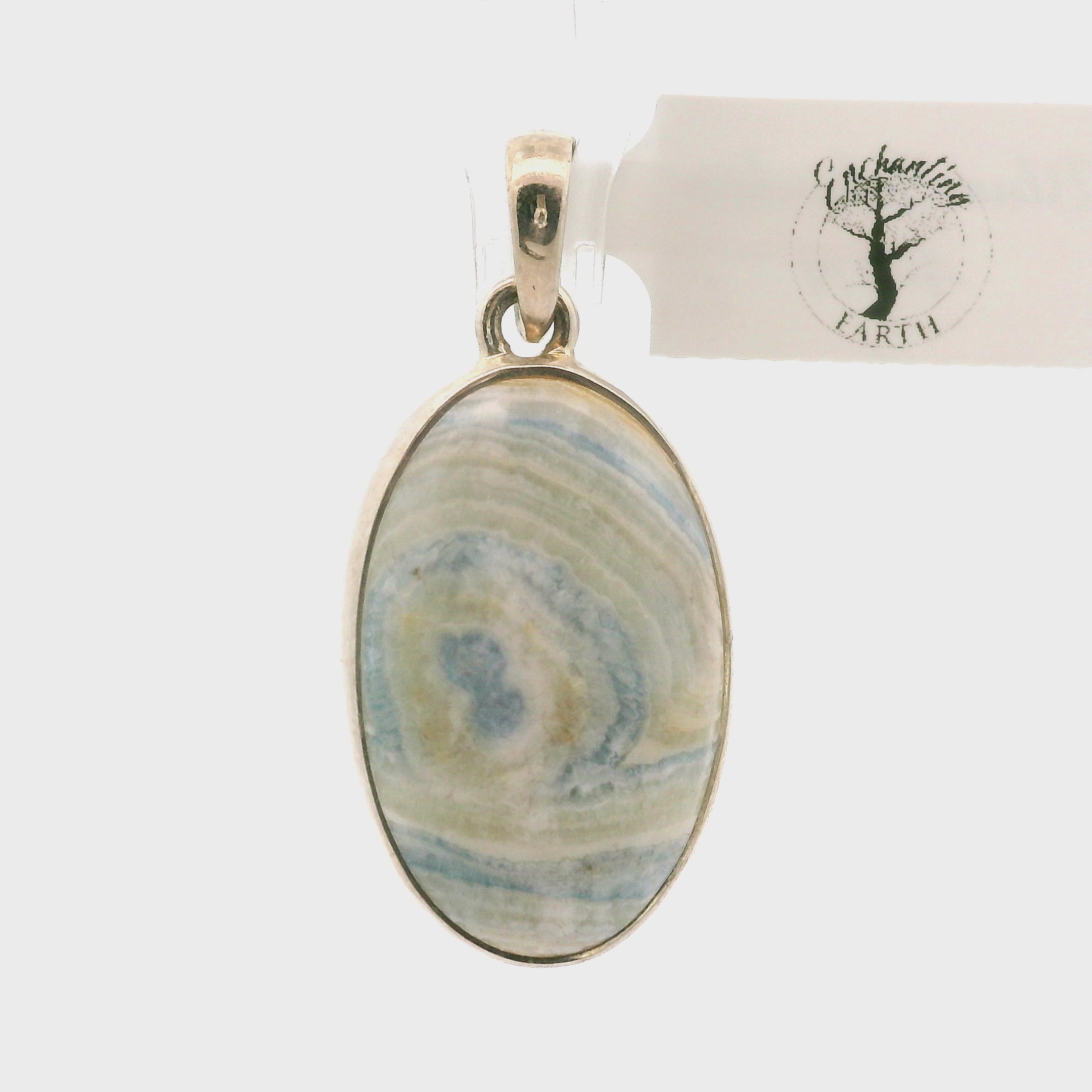 Blue Scheelite Pendant .925 Silver for Peace of Mind and Sleep