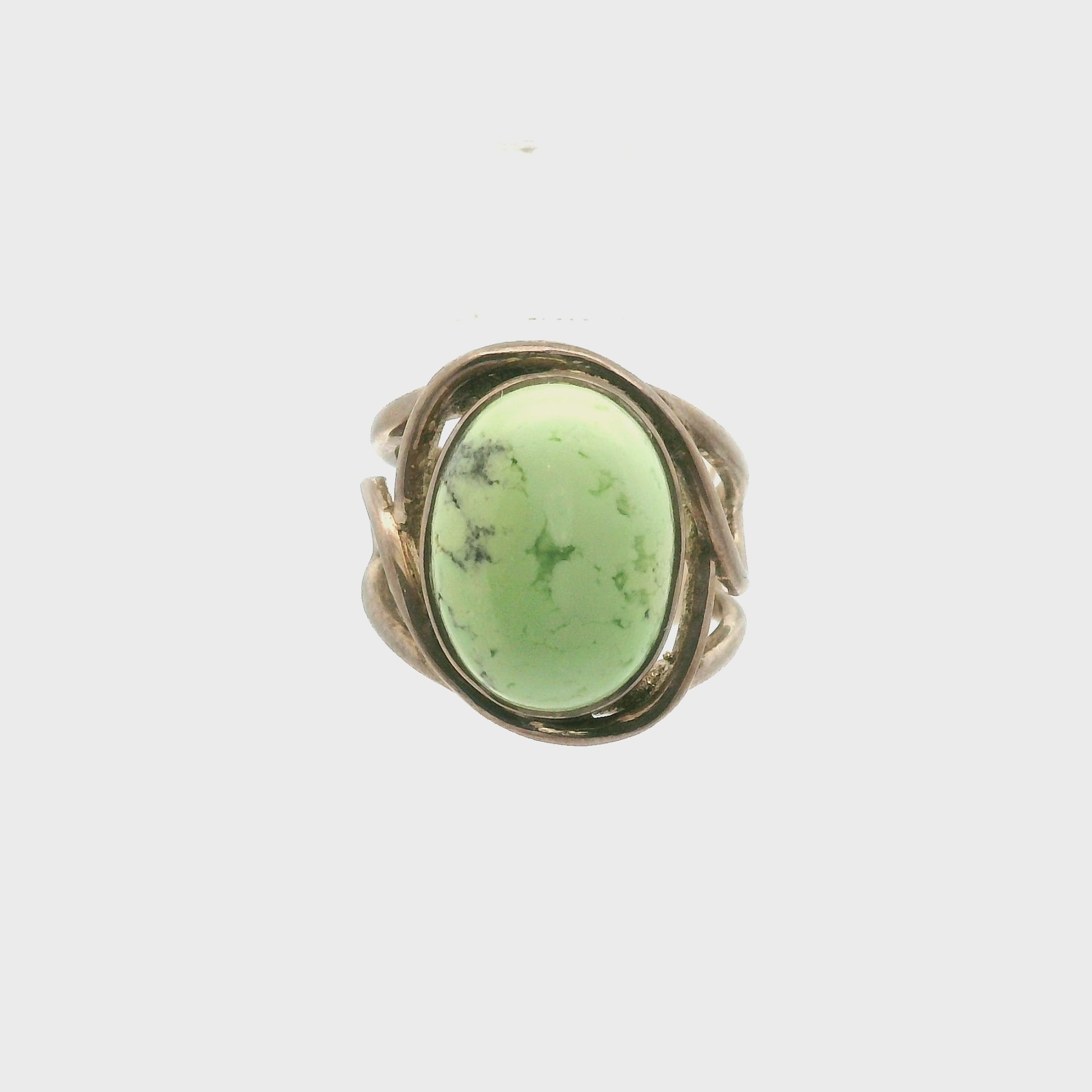 Citron Chrysoprase Finger Cuff Adjustable Ring .925 Sterling Silver for Compassion, Joy and Kindness
