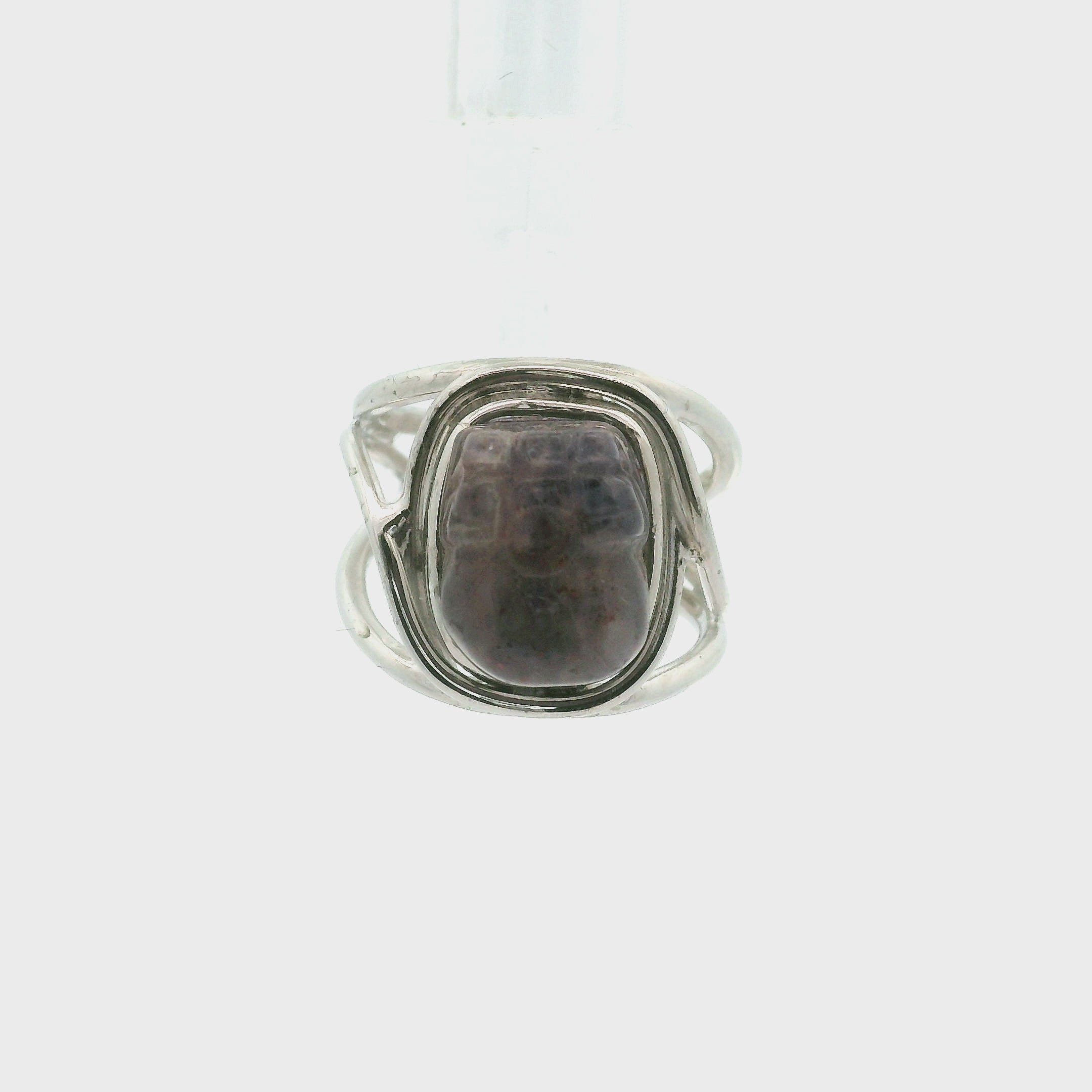 Iolite Pixchu Cuff Ring .925 Silver for Enhancing your Intuitive Gifts and Prophetic Visions