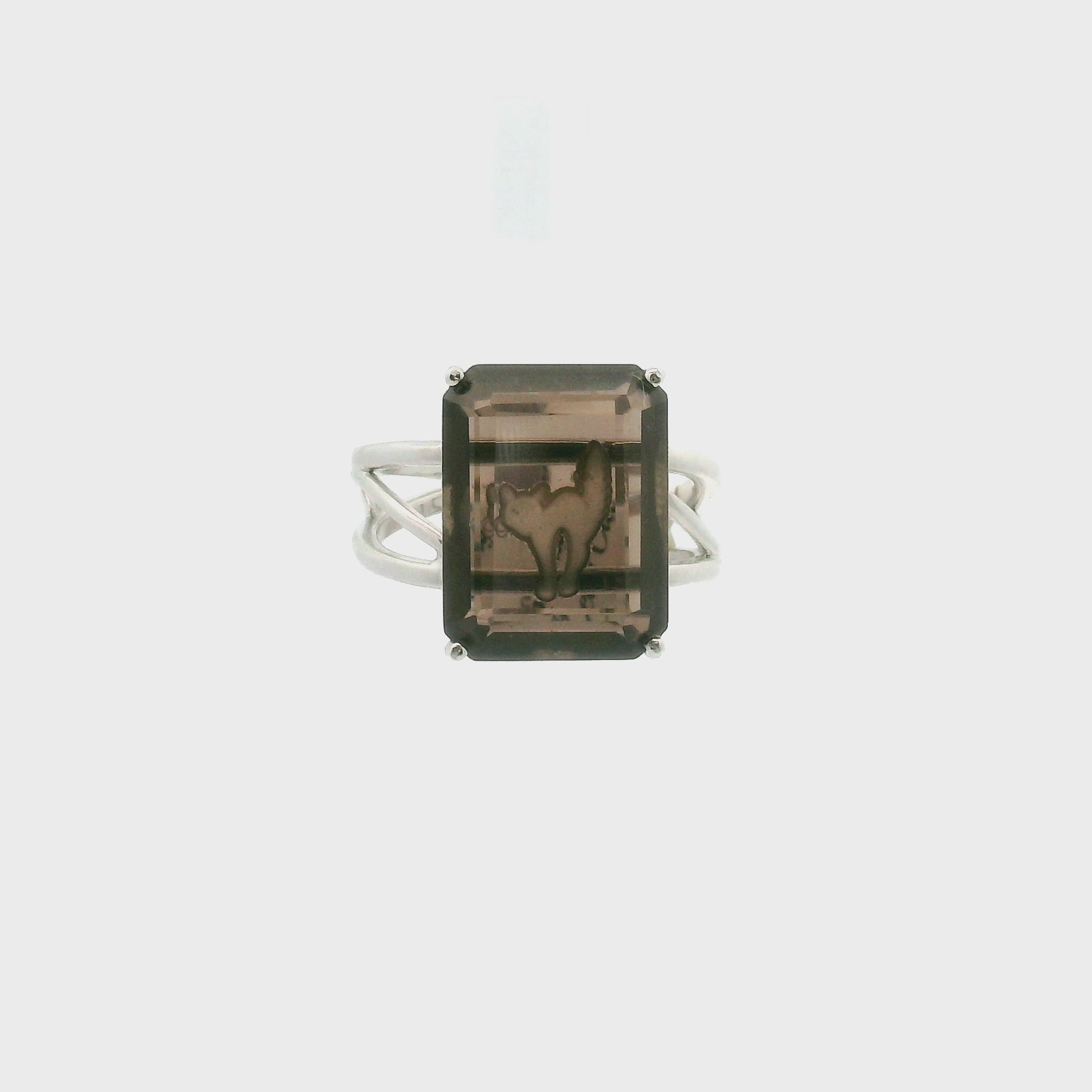 Scaredy Cat Finger Cuff Adjustable Ring .925 Silver for Connecting with Spirit