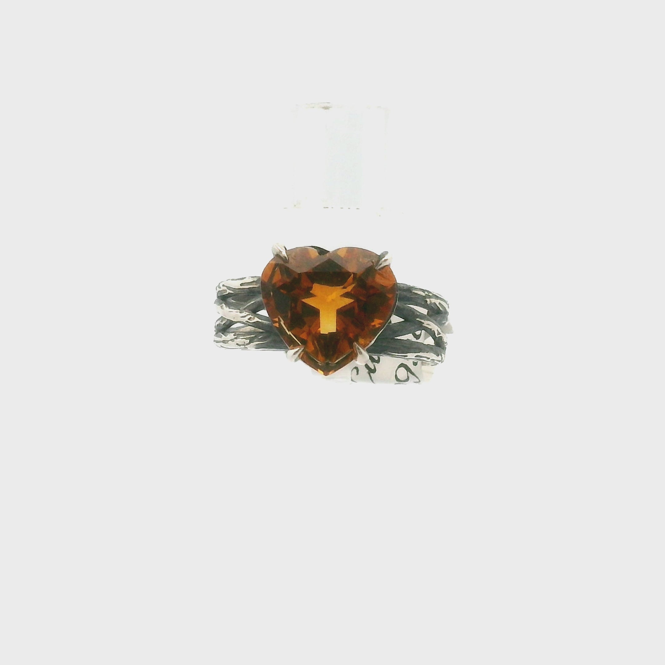 Citrine Bad Witch Cuff Ring .925 Silver for Enhancing Dreamwork and Discovery of Your Path