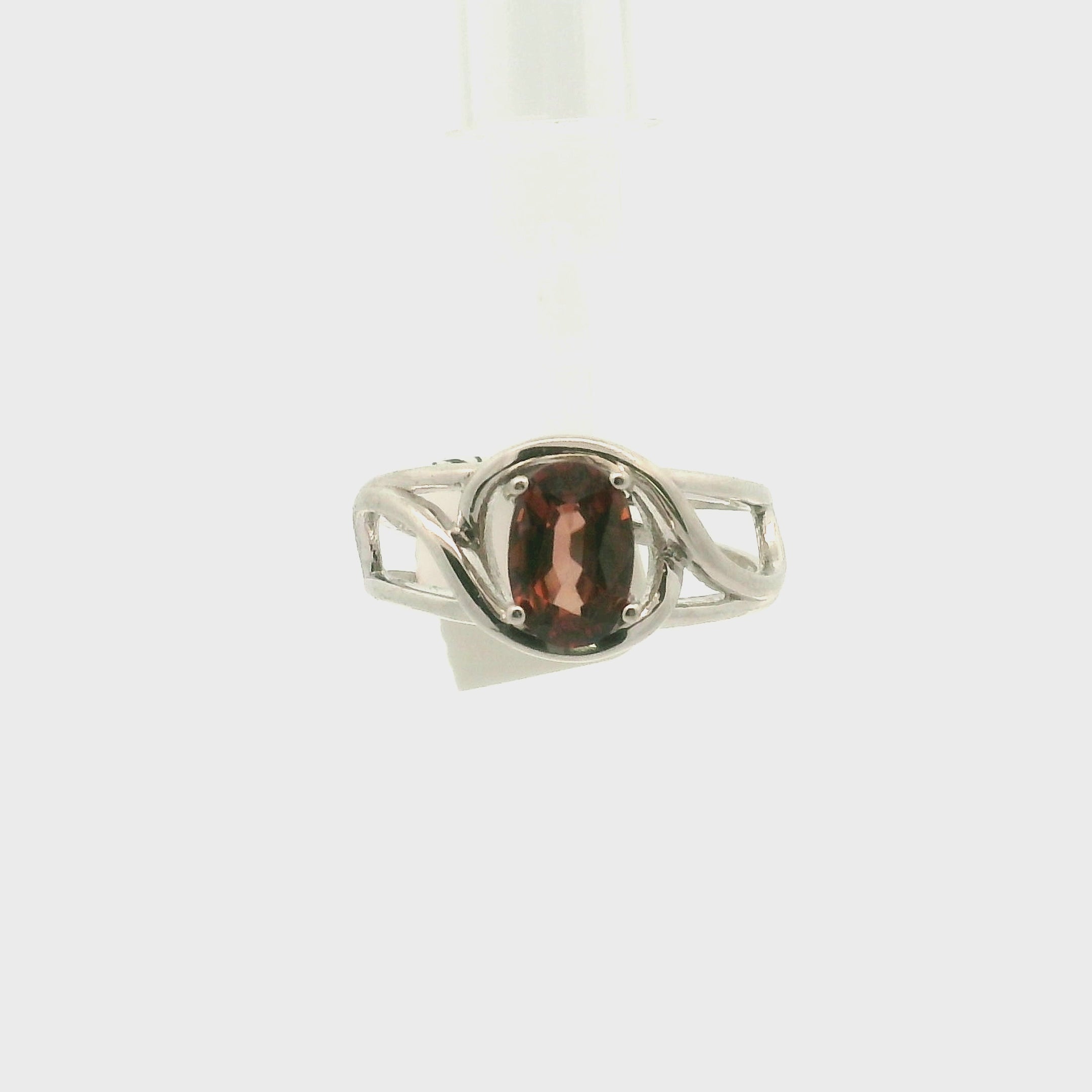 Rose Zircon Cuff Ring .925 Silver for Transformation