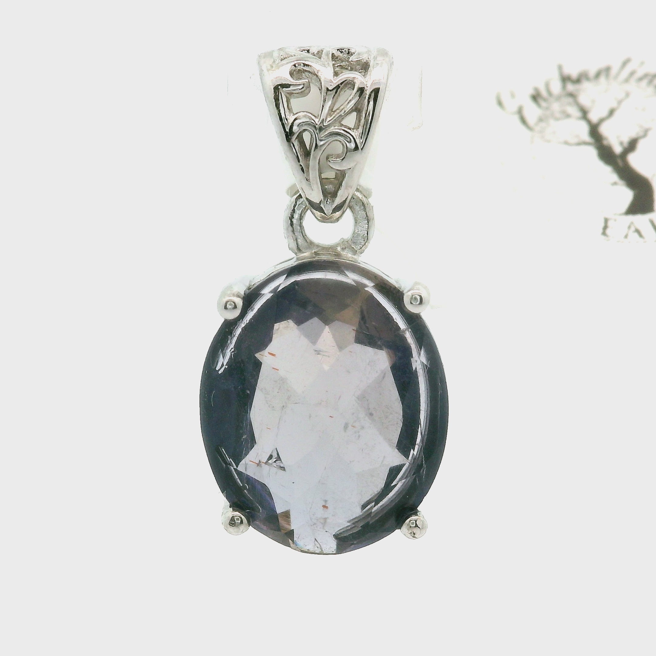 Iolite Pendant .925 Silver for Transformation and Boosting your Life Force Energy