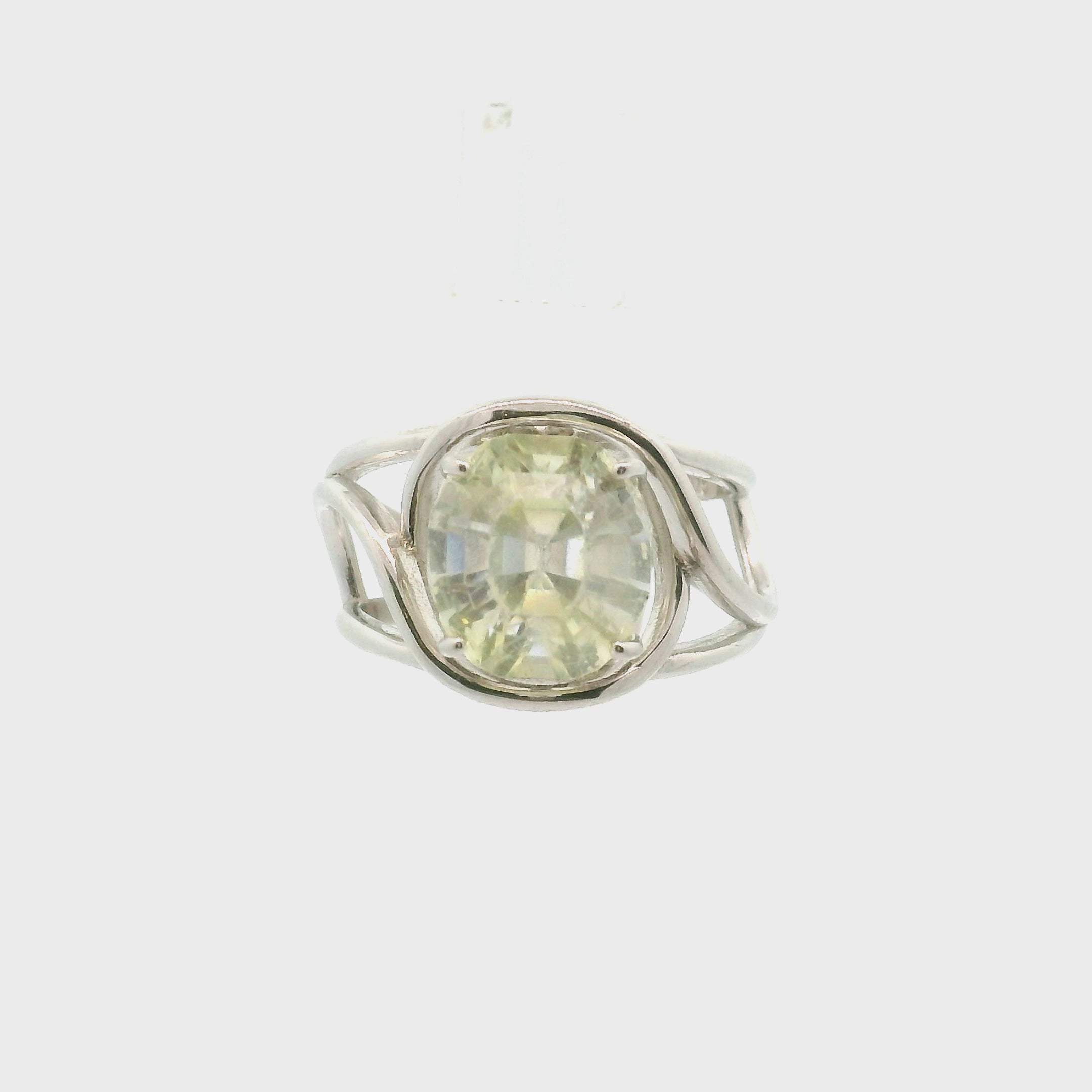 Anglesite Cuff Ring 925 Silver for Clarity, Spiritual Insight and Awakening