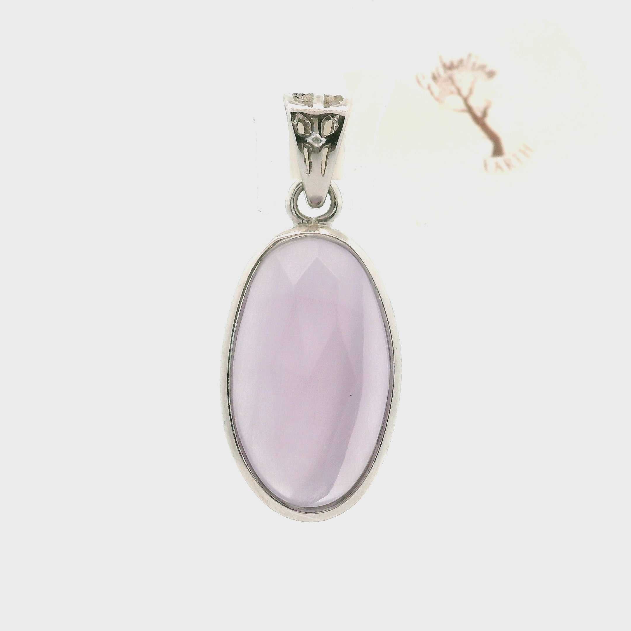 Yttrium Fluorite Pendant .925 Silver for Clarity and Focus