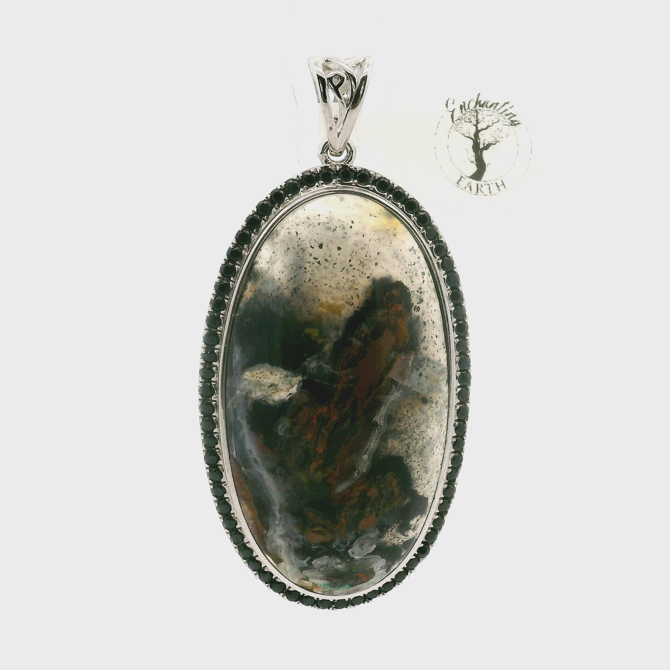 Gem Silica with Copper and Pavé Pendant .925 Silver for Empowerment, Harmony and Truth