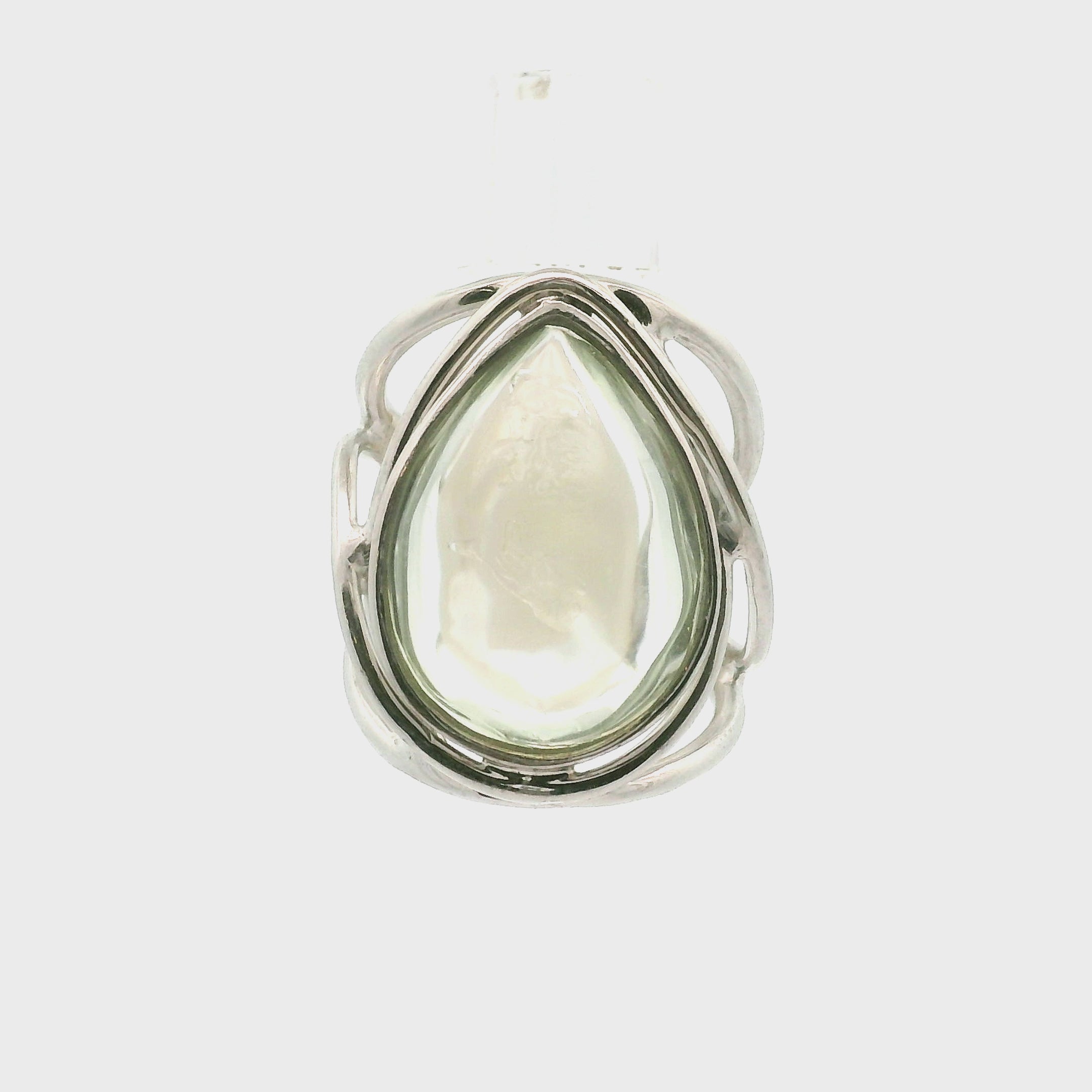 Praisolite Finger Cuff Adjustable Ring .925 Silver for Love, Prosperity and Success