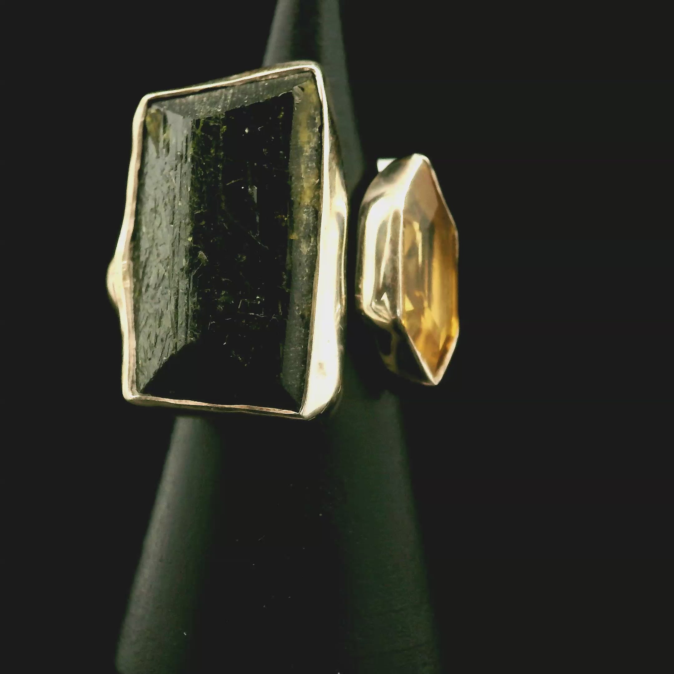 Black Tourmaline Ring .925 Silver for Protection and Energetic Purification