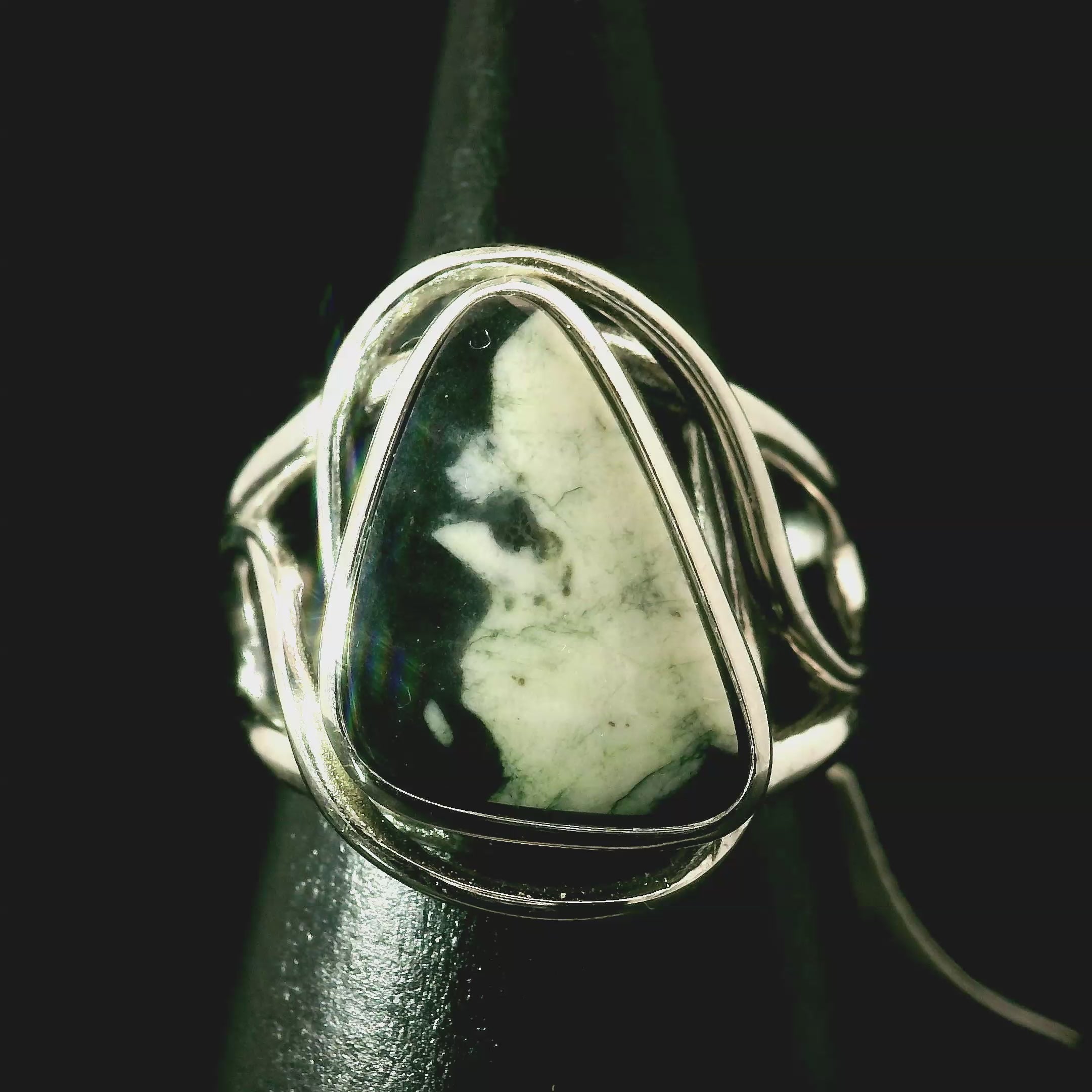 Writing Rock Cuff Ring 925 Silver for Creativity, Meditation and Sacred Writing