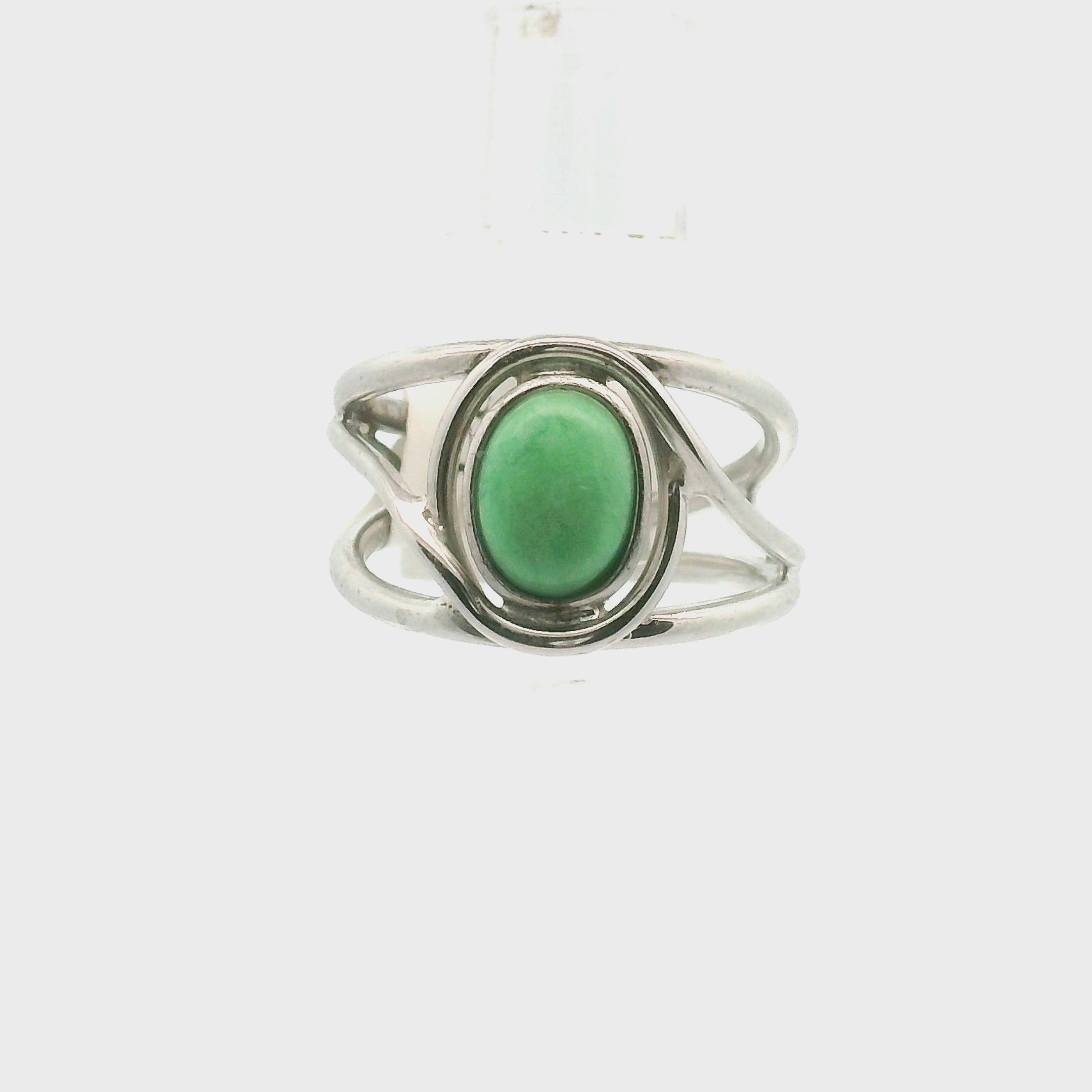 New Lander Variscite Midi Cuff Ring .925 Silver for Emotional Healing, Joy, Love and Prosperity