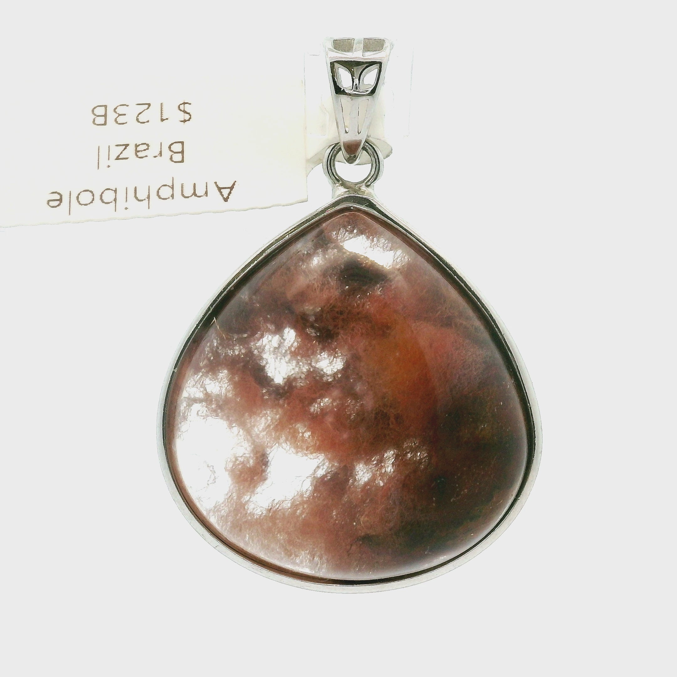 Amphibole Quartz Pendant .925 Sterling Silver for Angelic Connection, Lucid Dreaming and Protection