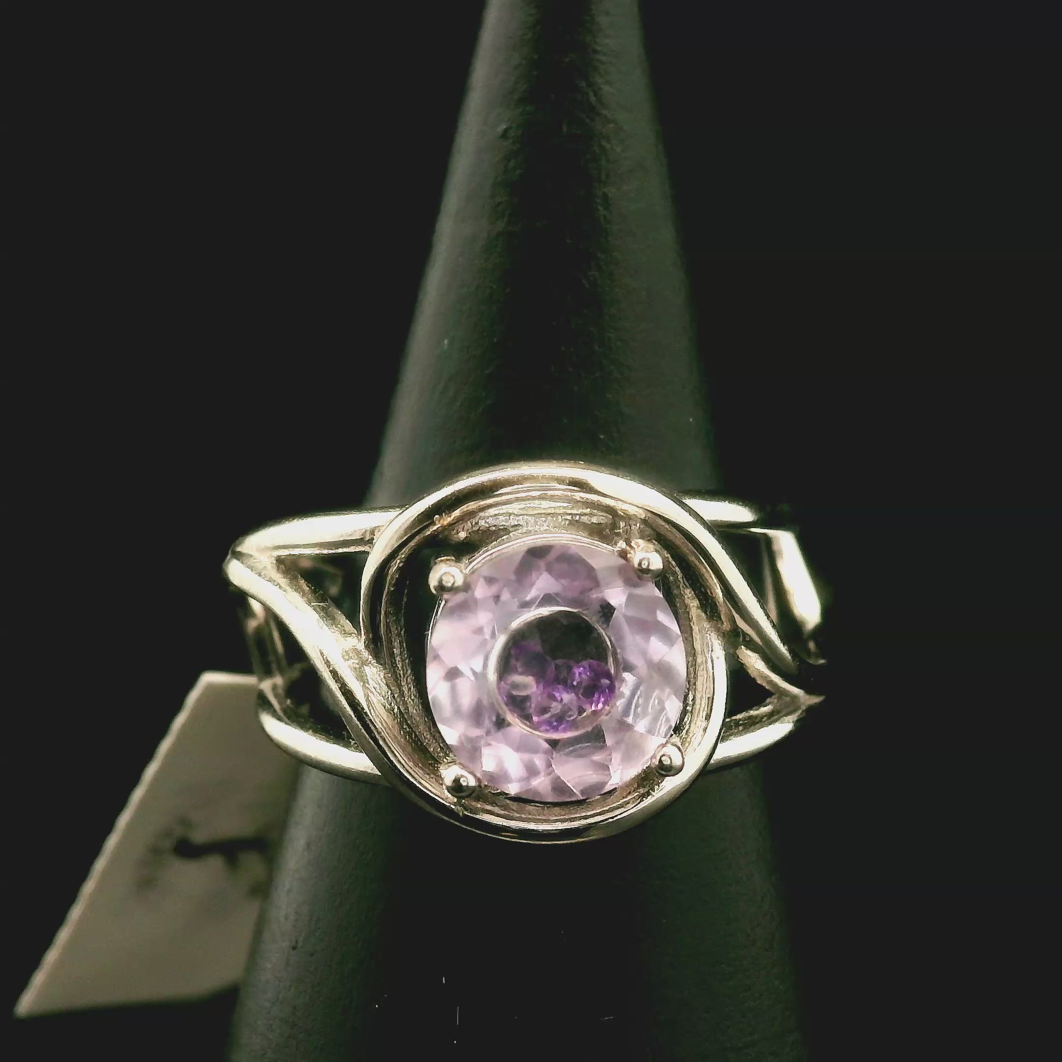 Amethyst Locket Cuff Ring .925 Silver for Enhancing your Intuitive Gifts