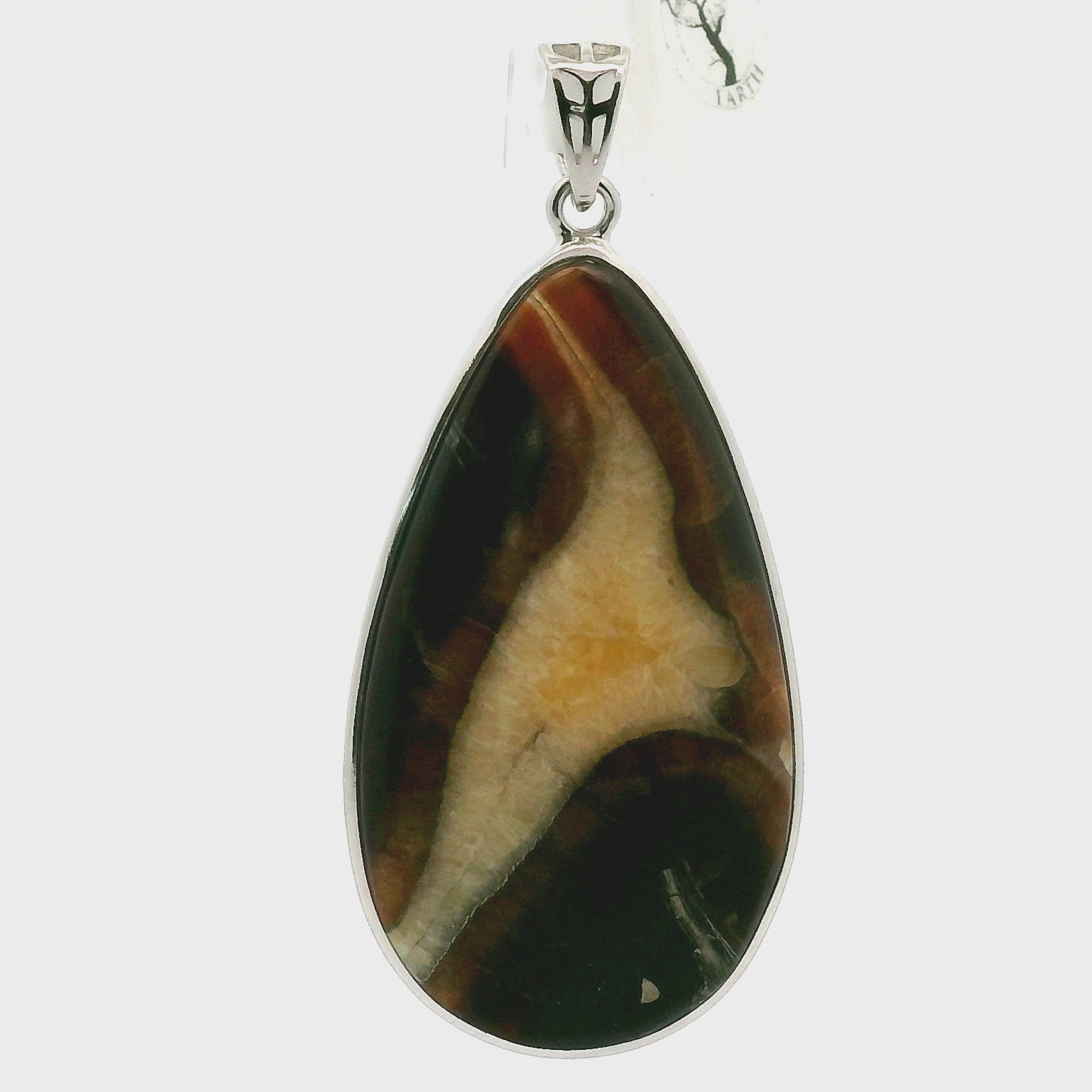 Septarian with Pyrite Pendant .925 Silver for Grounding, Confidence and Transformation