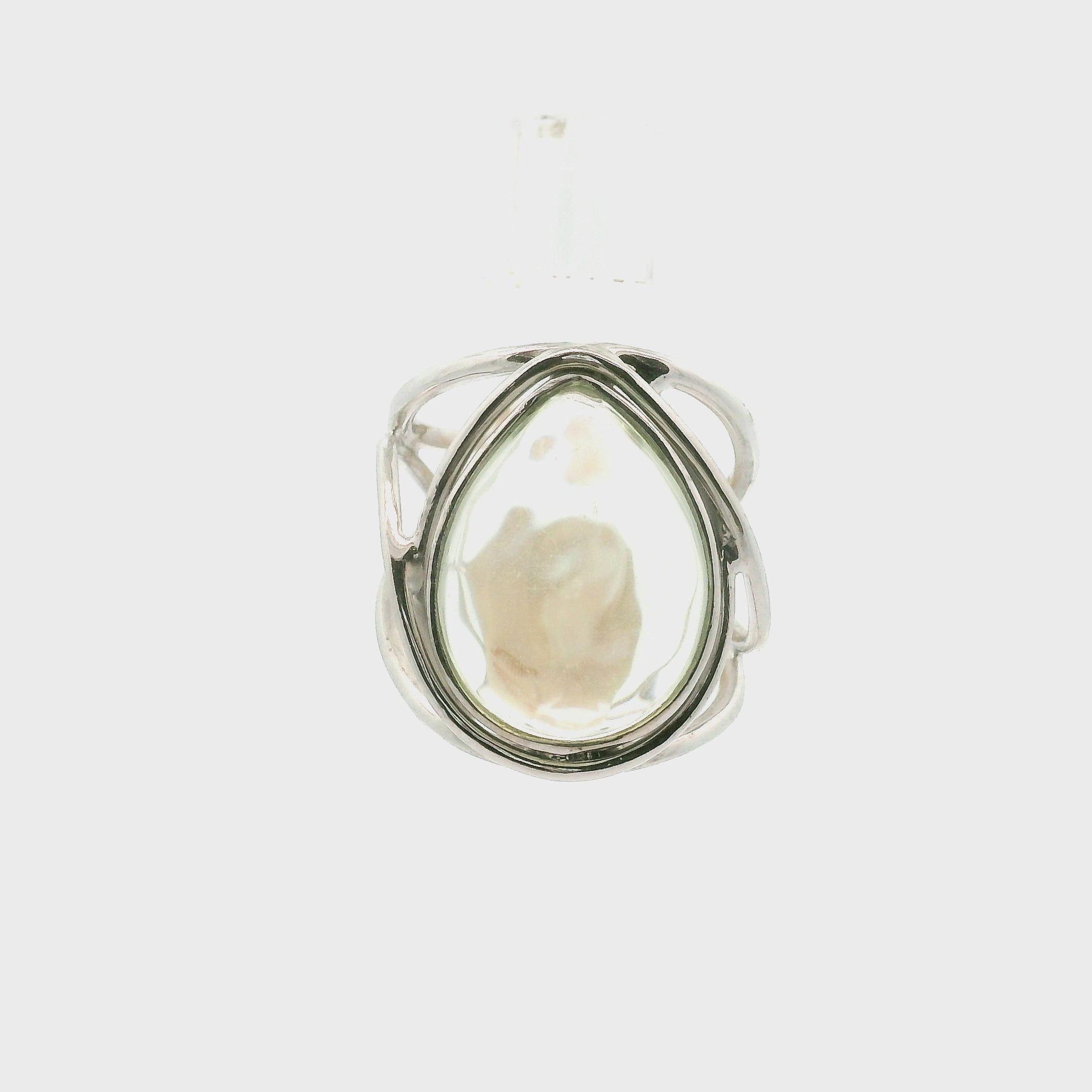 Praisolite Finger Cuff Adjustable Ring .925 Silver for Love, Prosperity and Success