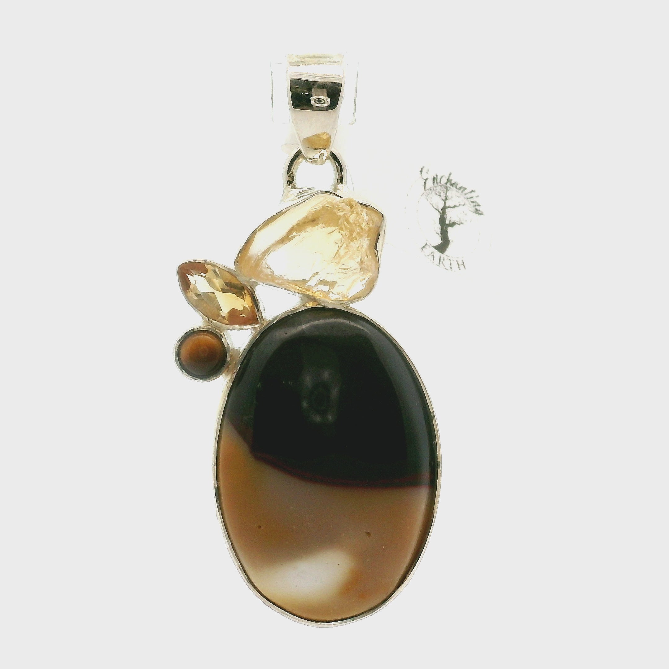 Mookaite Jasper Multi-Stone Pendant in .925 Silver for Personal Power and Youthful Beauty