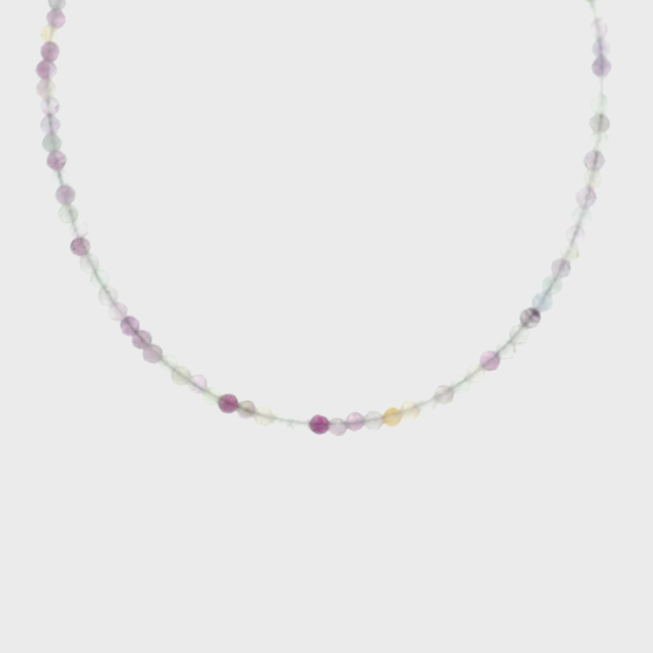 Rainbow Fluorite Micro Faceted Choker/Layering Necklace for Clarity, Focus and Memorization