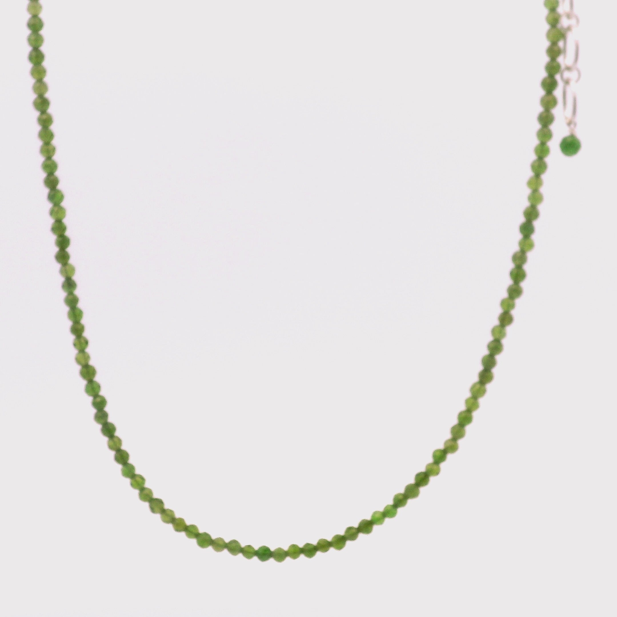 Chrome Diopside Micro Faceted Necklace for Emotional Healing and Forgiveness