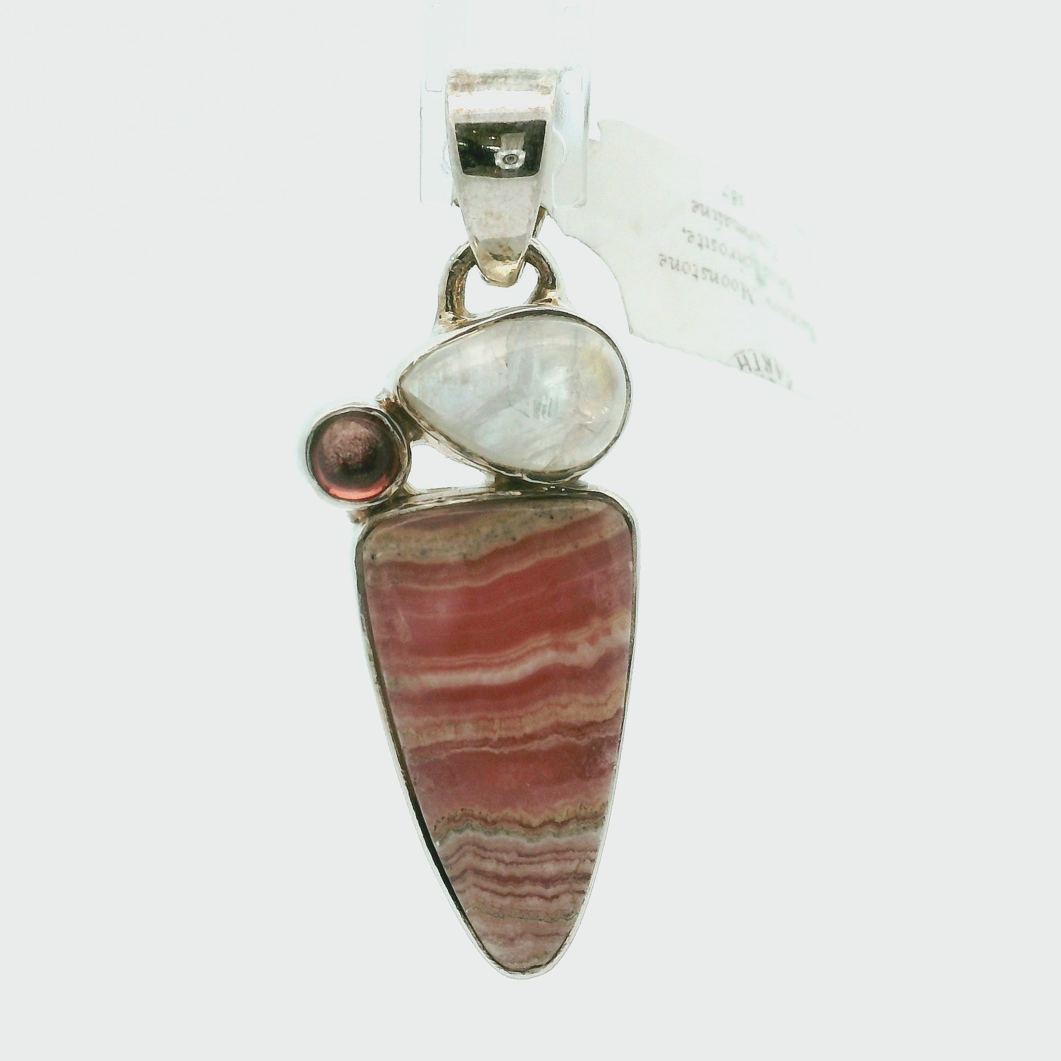 Rhodochrosite Multi-stone Pendant .925 Silver for Heart Healing and Opening your Heart to Love