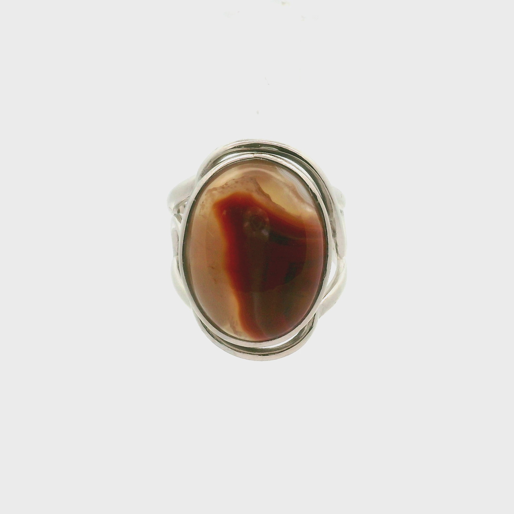 Malawi Agate Cuff Ring .925 Silver for Hope, Protection and Strength
