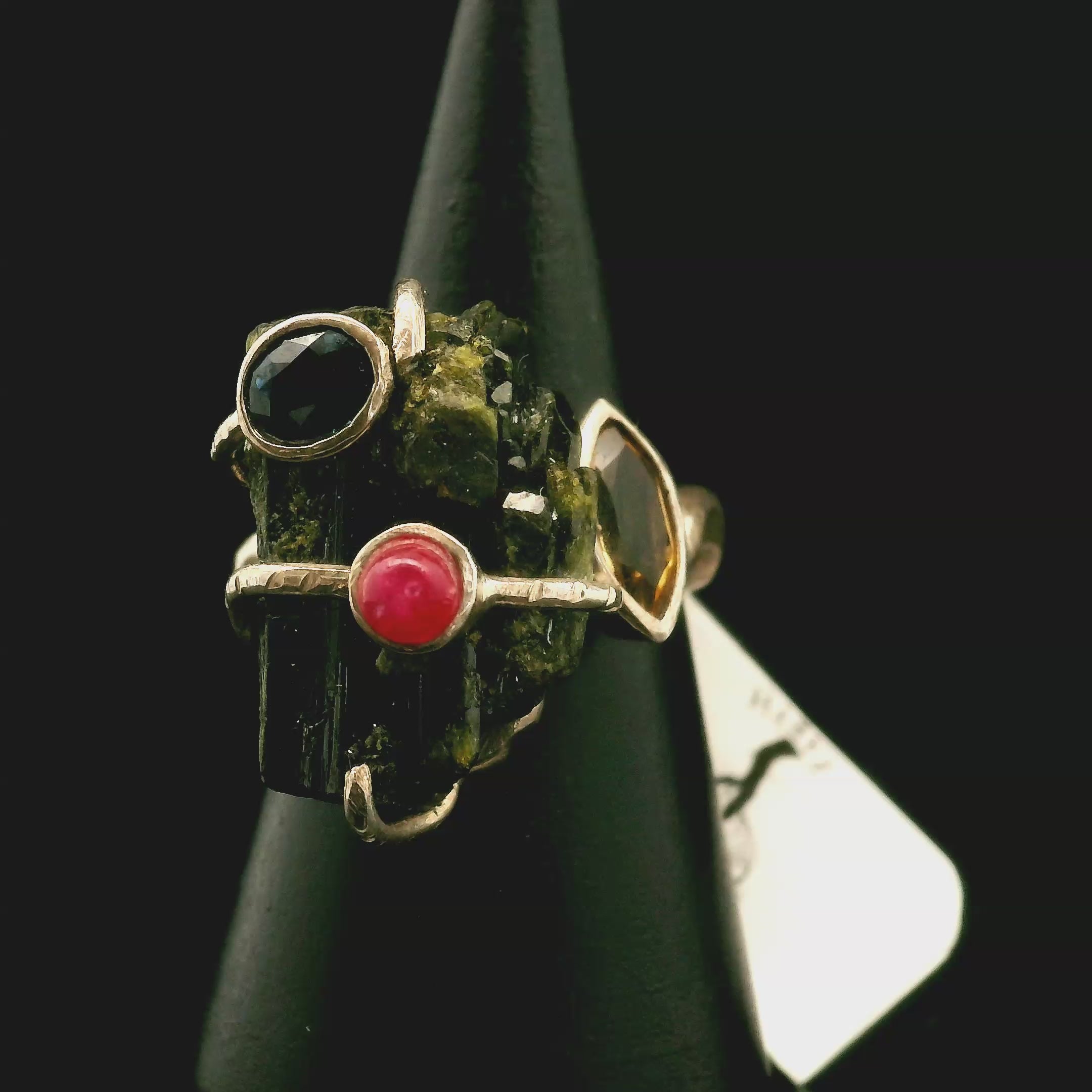 Black Tourmaline Ring .925 Silver for Protection and Energetic Purification