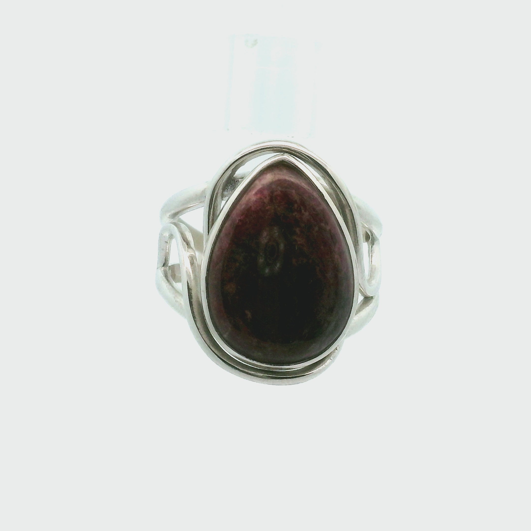 Rubellite Red Tourmaline Cuff Ring .925 Silver for Inspiration and Passion