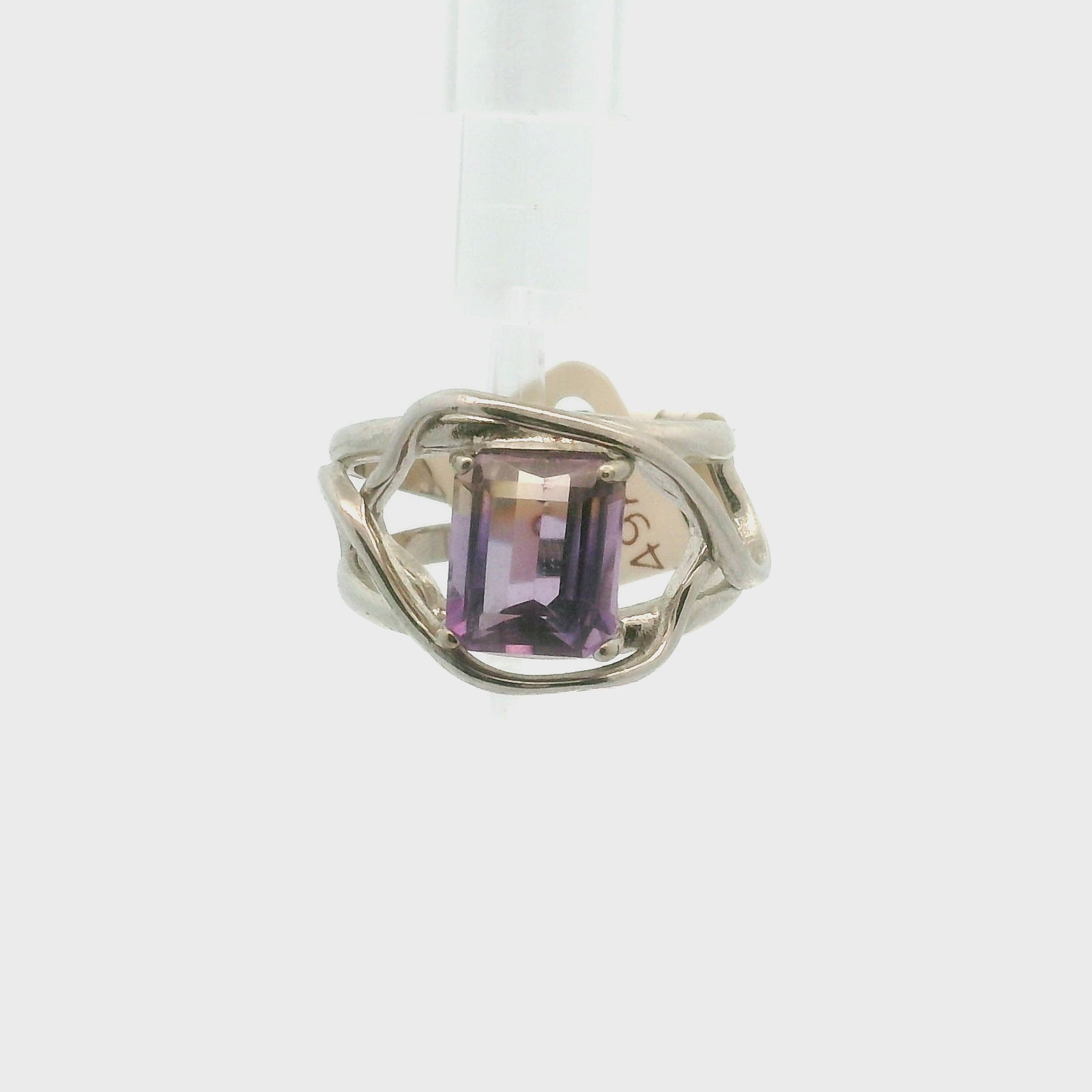 Ametrine Cuff Ring .925 Silver for Empowerment & Harmony