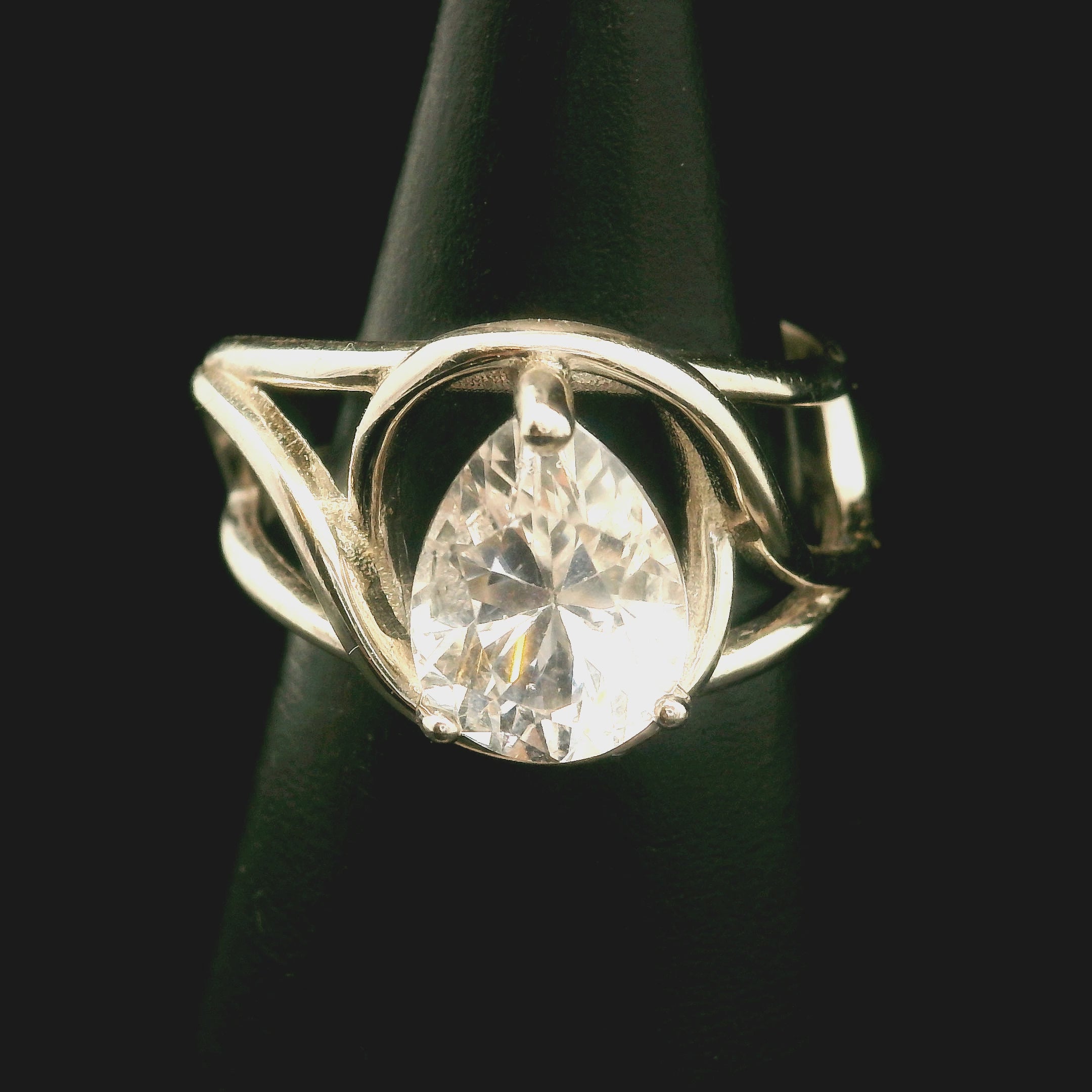 Danburite Faceted Cuff Ring .925 Silver for Connection with Higher Realms, Peace and Self Acceptance