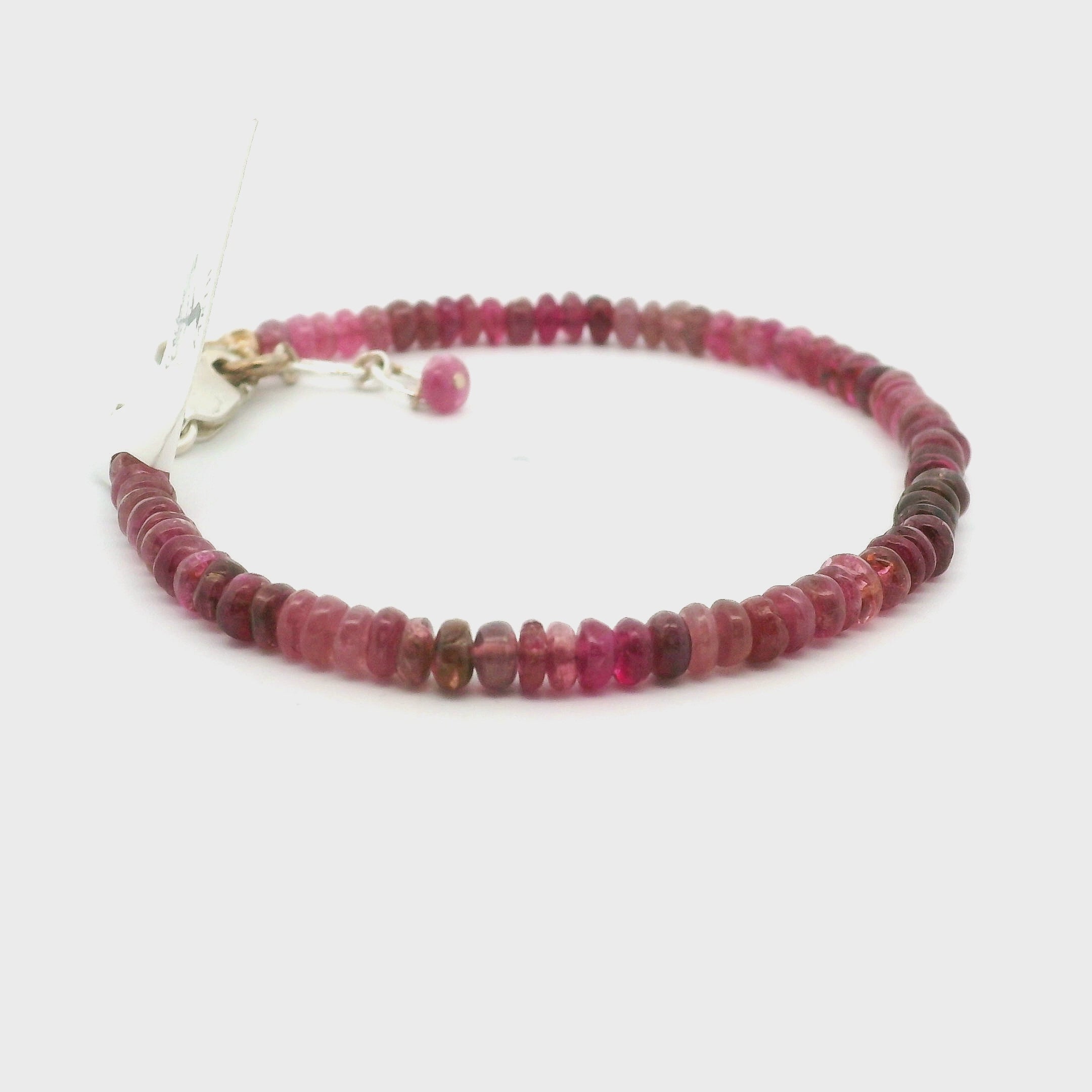 Pink Tourmaline Bracelet 925 Silver for Heart Healing, Kindness & Love