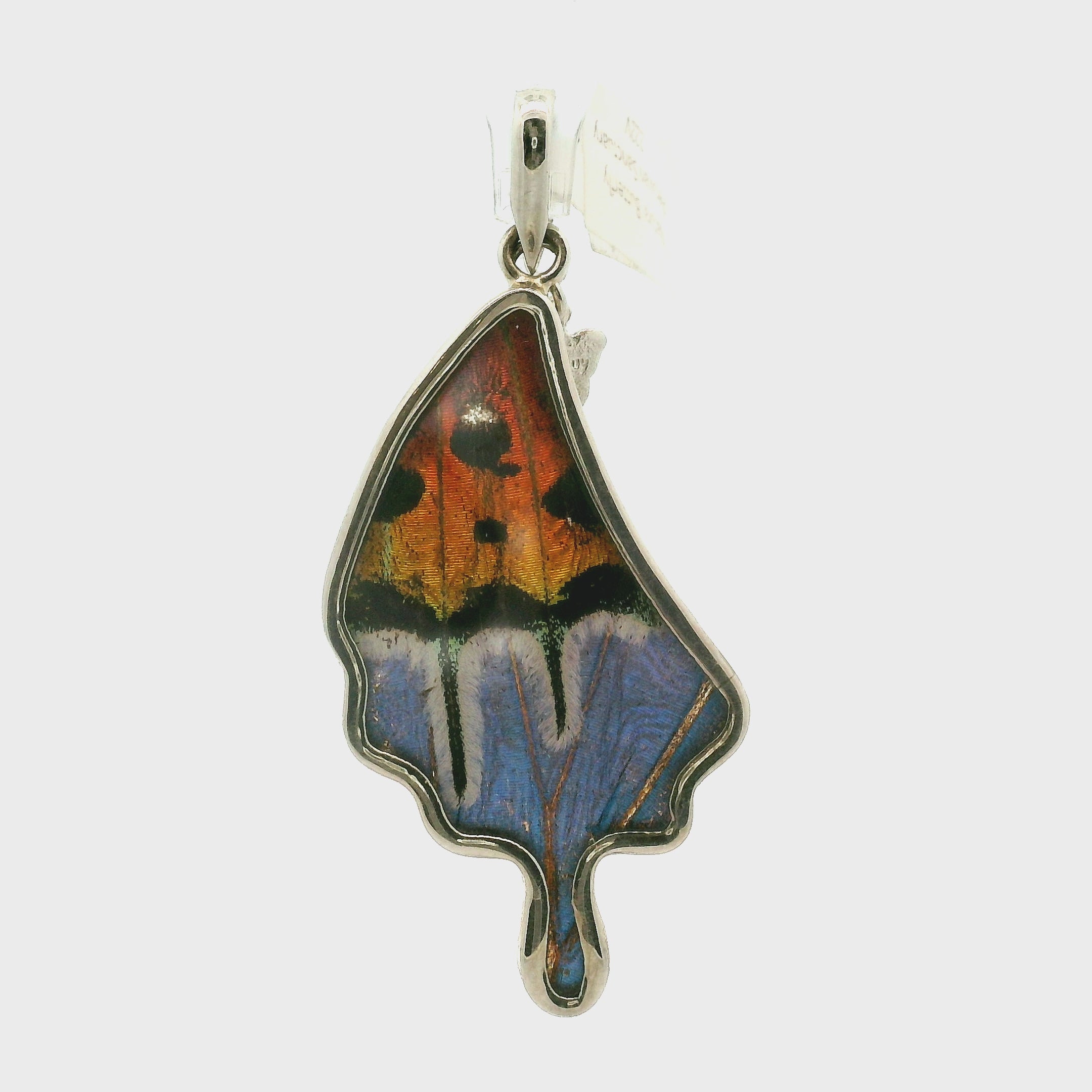 Peruvian Sanctuary Butterfly Wing Pendant .925 Silver for for Freedom and Harmony with Nature
