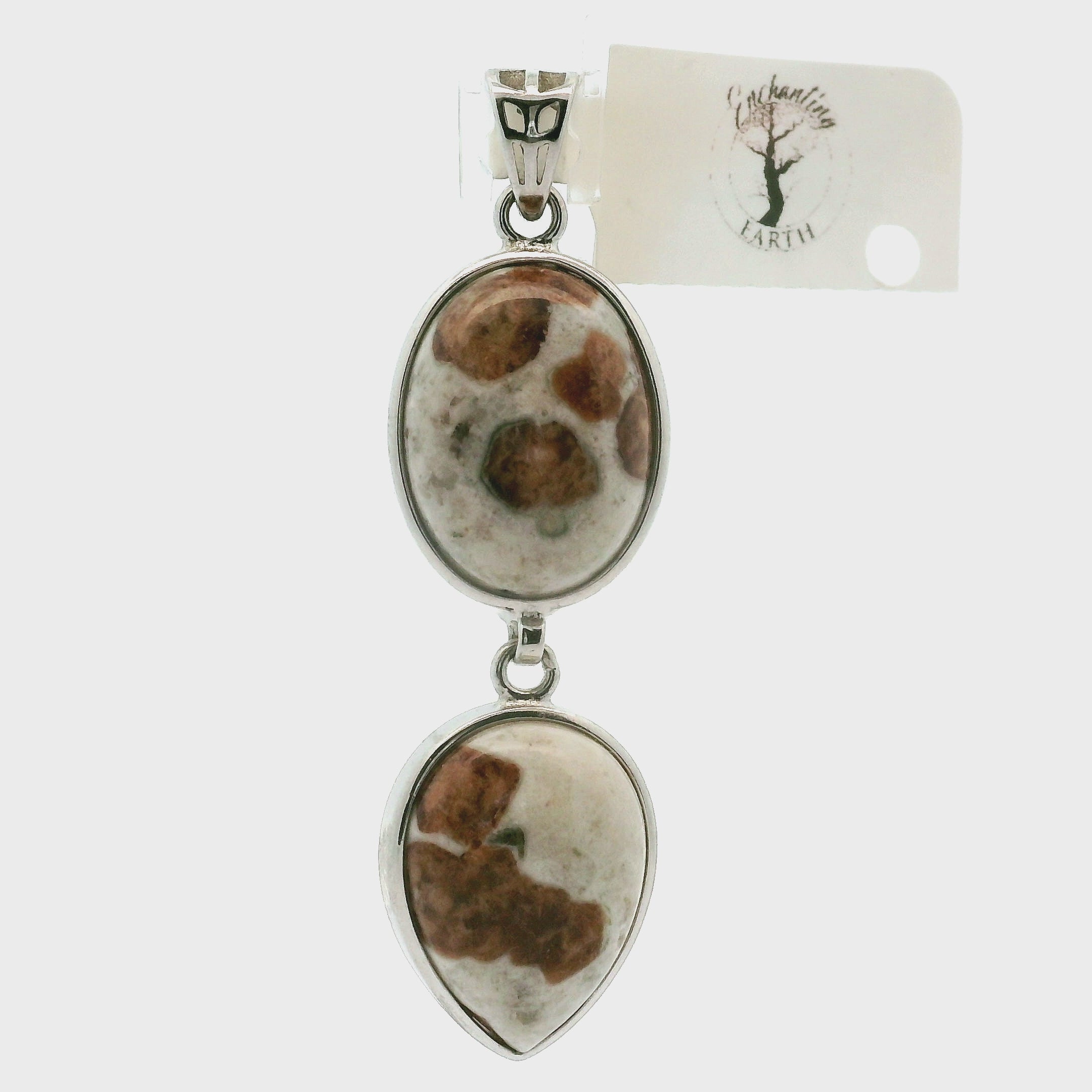 Spessartine Garnet in Wollastonite Pendants .925 Silver for Strength, Courage & Achievement