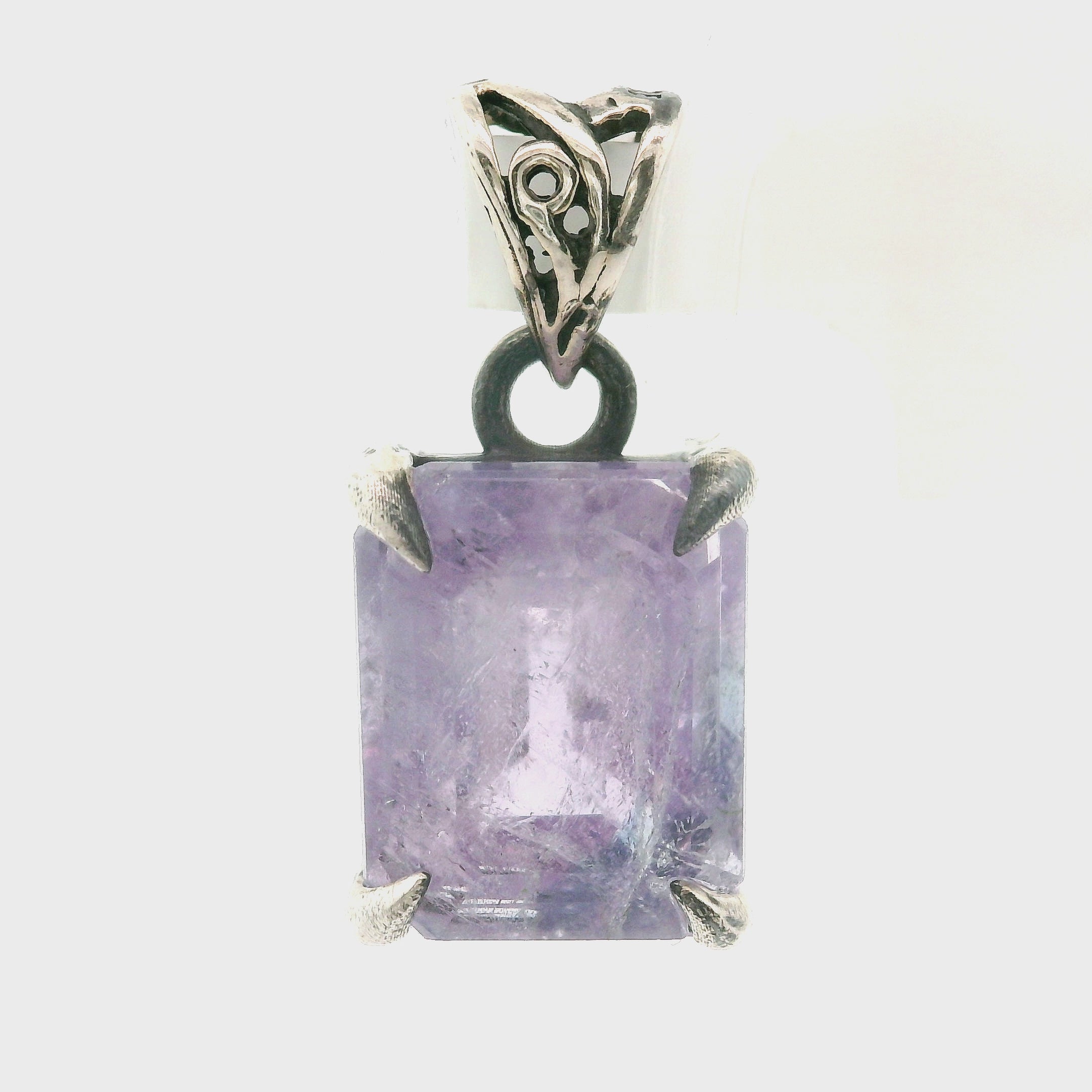 Purple Apatite Bad Witch Pendant .925 Silver for Connection with Angels, Ancestors and Spirit Guides