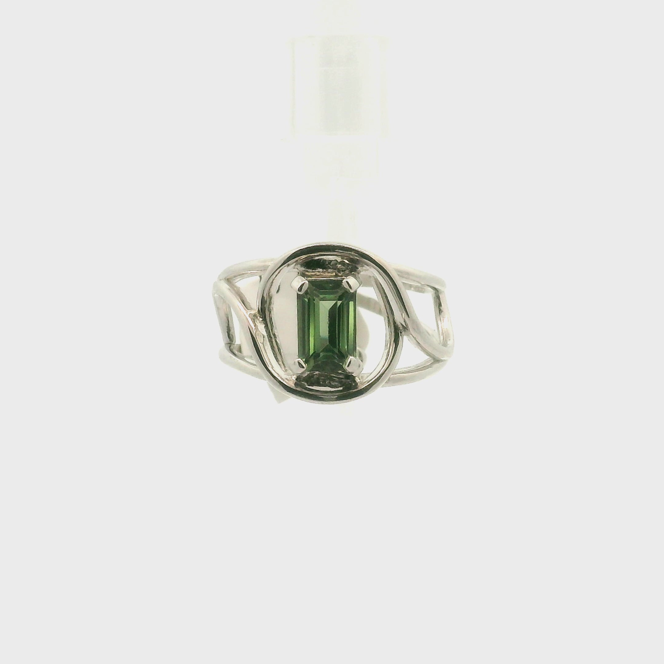 Kenya Green Apatite Midi Cuff Ring .925 Silver for Self-love and Forgiveness