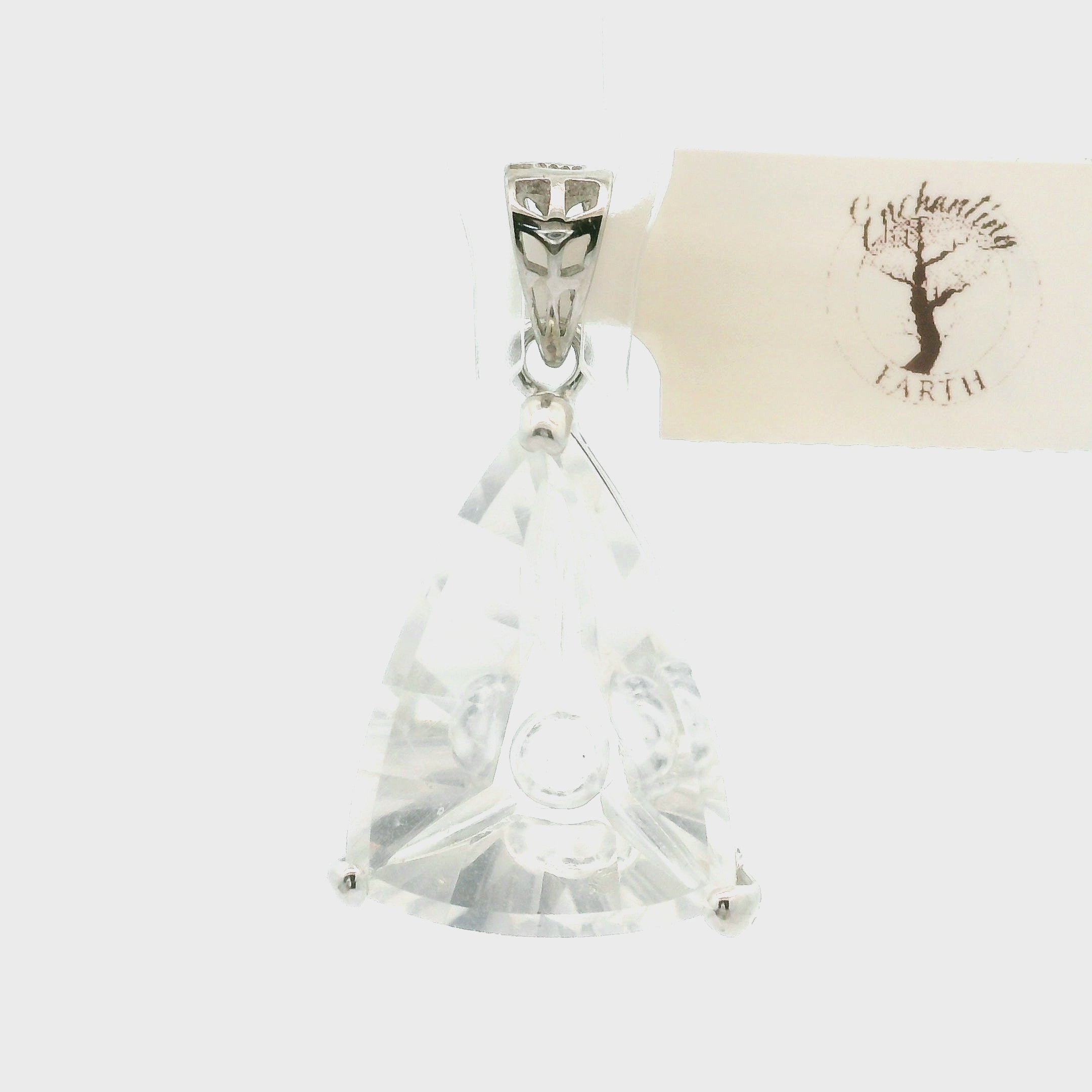 Clear Quartz Fantasy Cut Pendant .925 Silver for Healing, Intention Setting and Manifesting your Desires