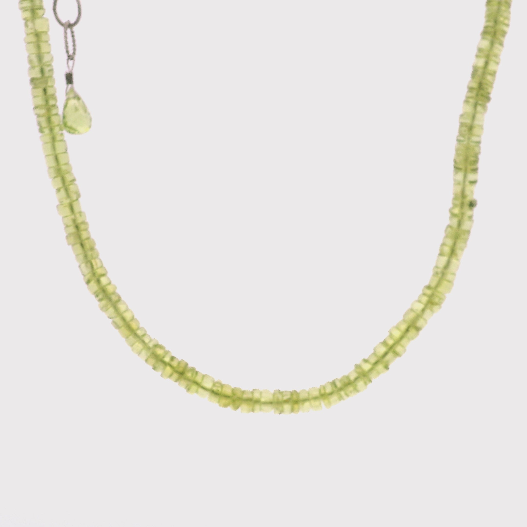 Peridot Heishi Necklace for Luck, Prosperity & Protection
