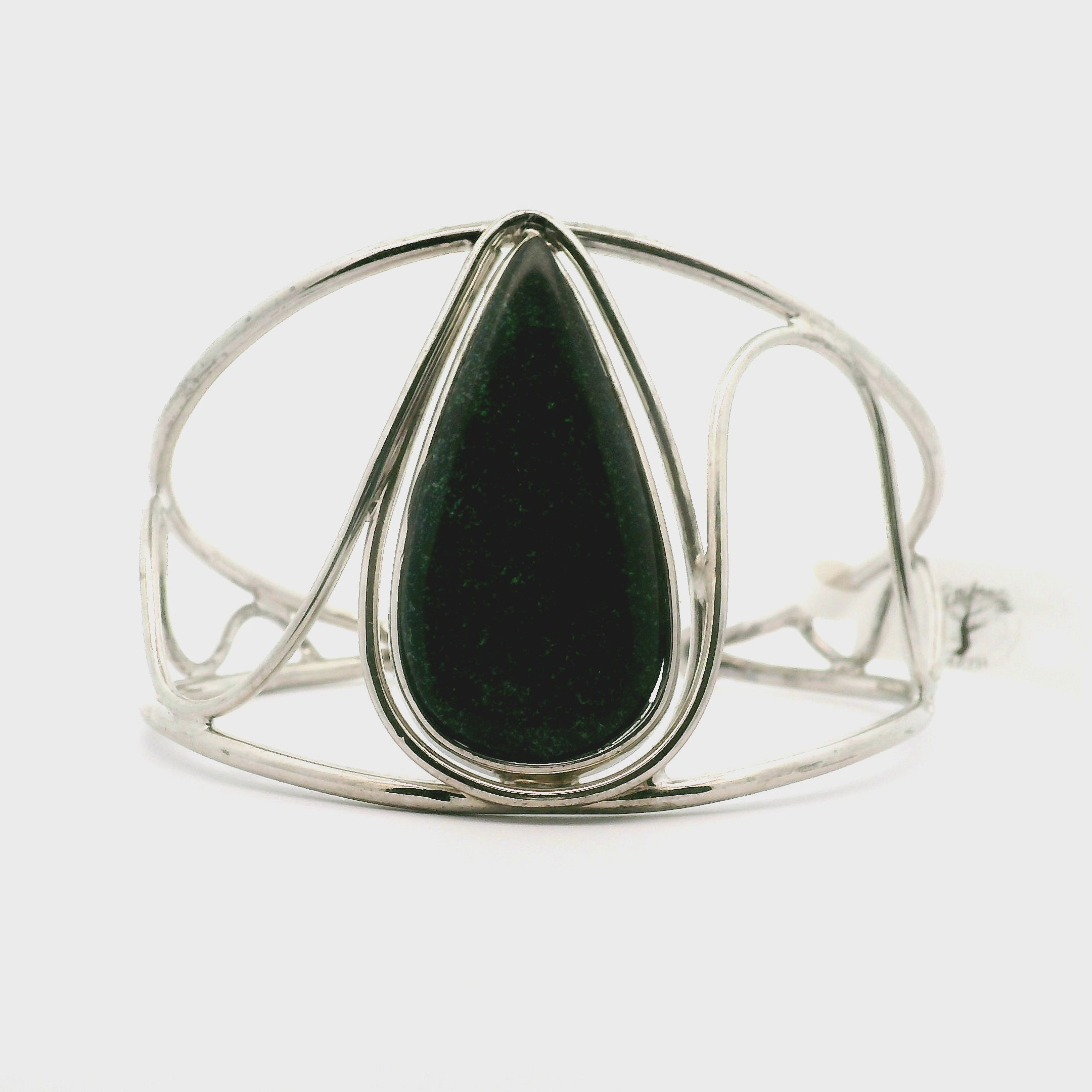 Galaxy Opal Cuff Bracelet .925 Silver for Subtle Energy and Cosmic Expansion