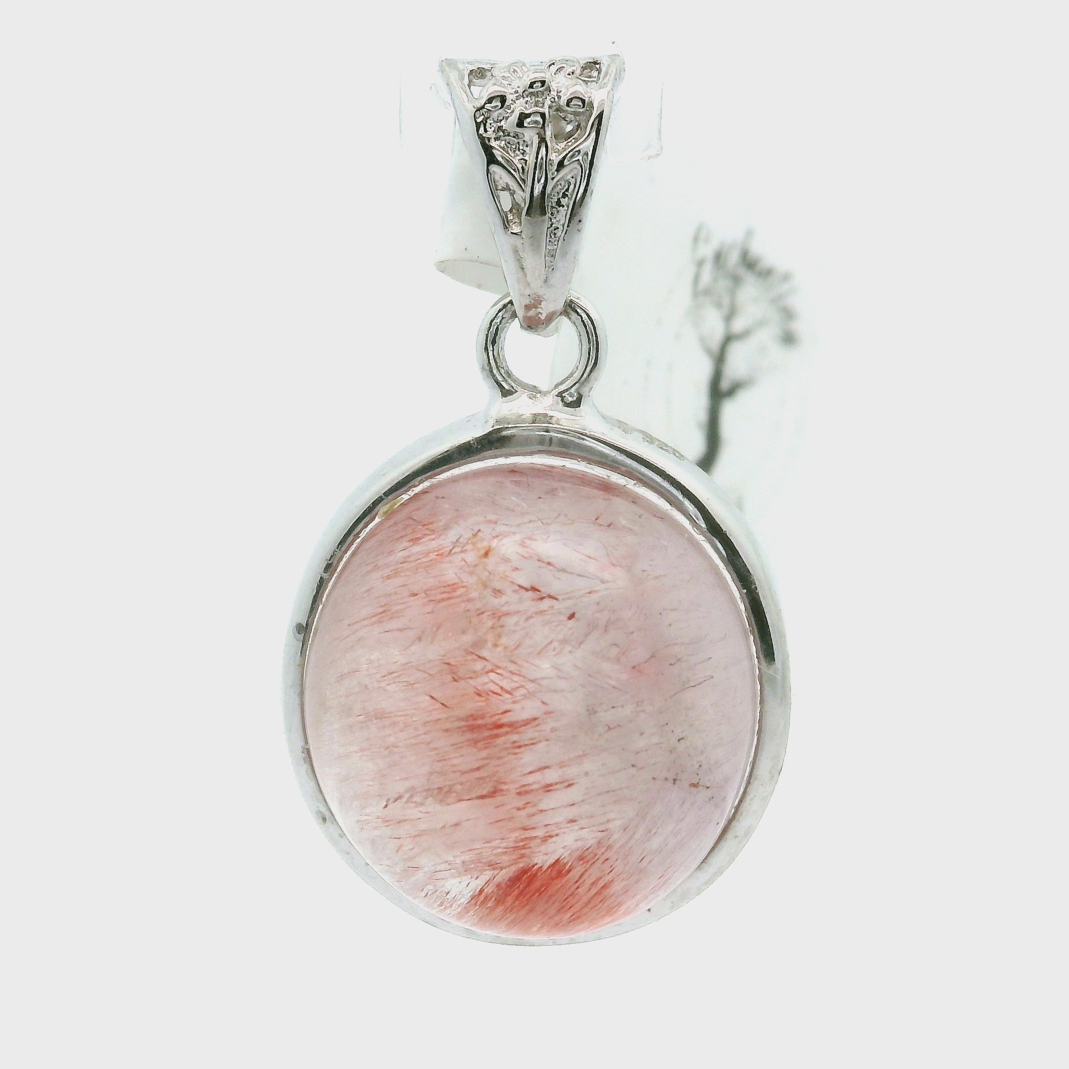Red Rutile S7 Pendant 925 Silver for Life Force Energy and Renewal