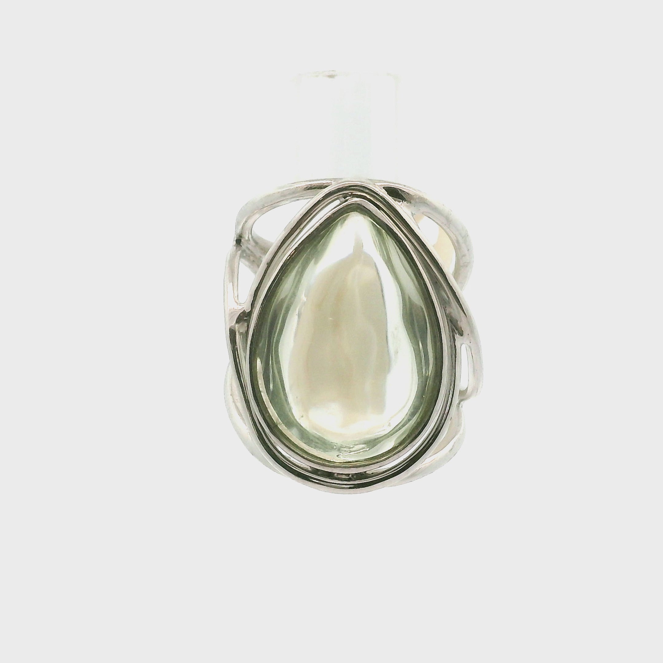 Praisolite Finger Cuff Adjustable Ring .925 Silver for Love, Prosperity and Success