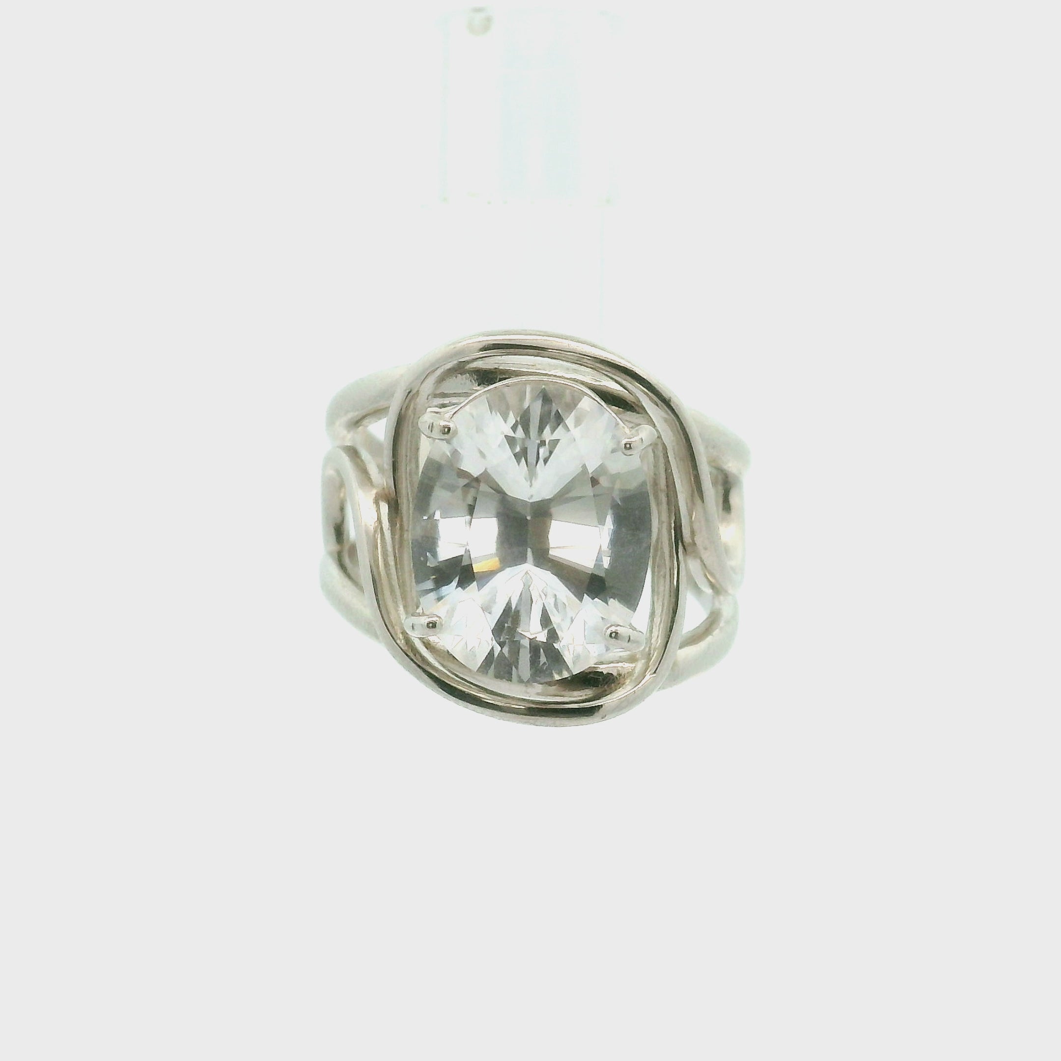 Phenakite Cuff Ring .925 Silver for Manifestations, Meditation & Mental Strength