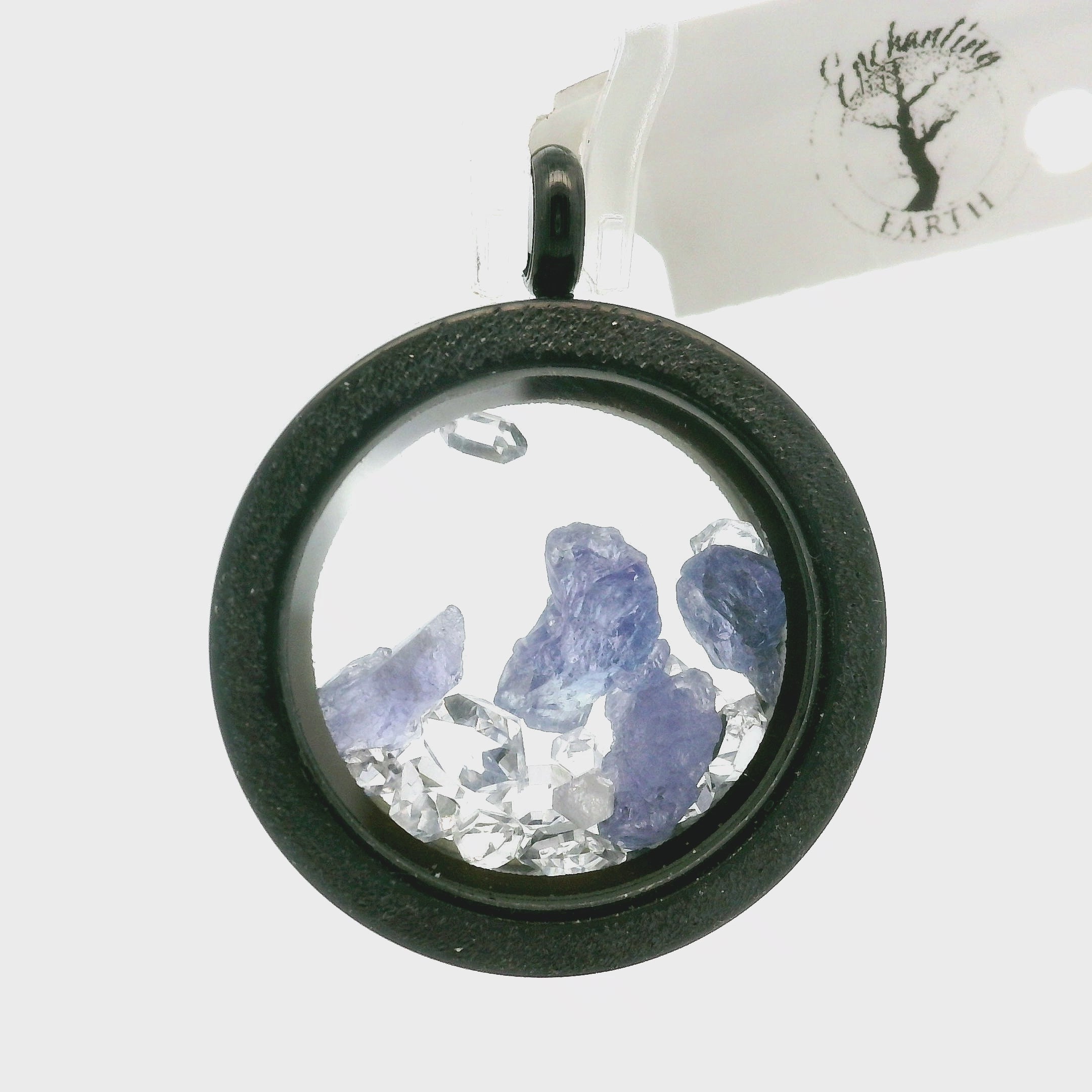 Tanzanite & Herkimer Locket Pendant for Spiritual Evolution